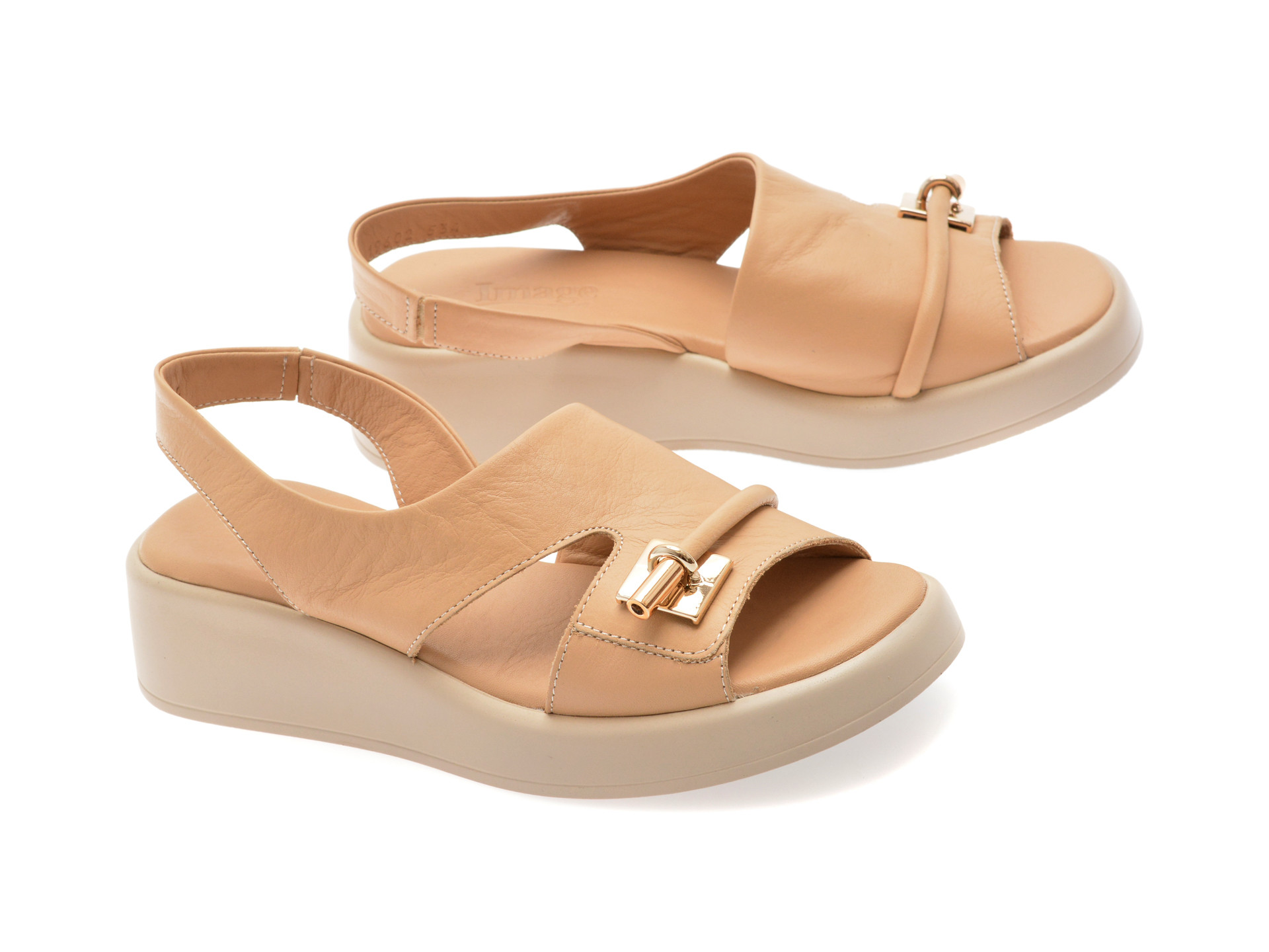 Sandale IMAGE maro, 901960, din piele naturala