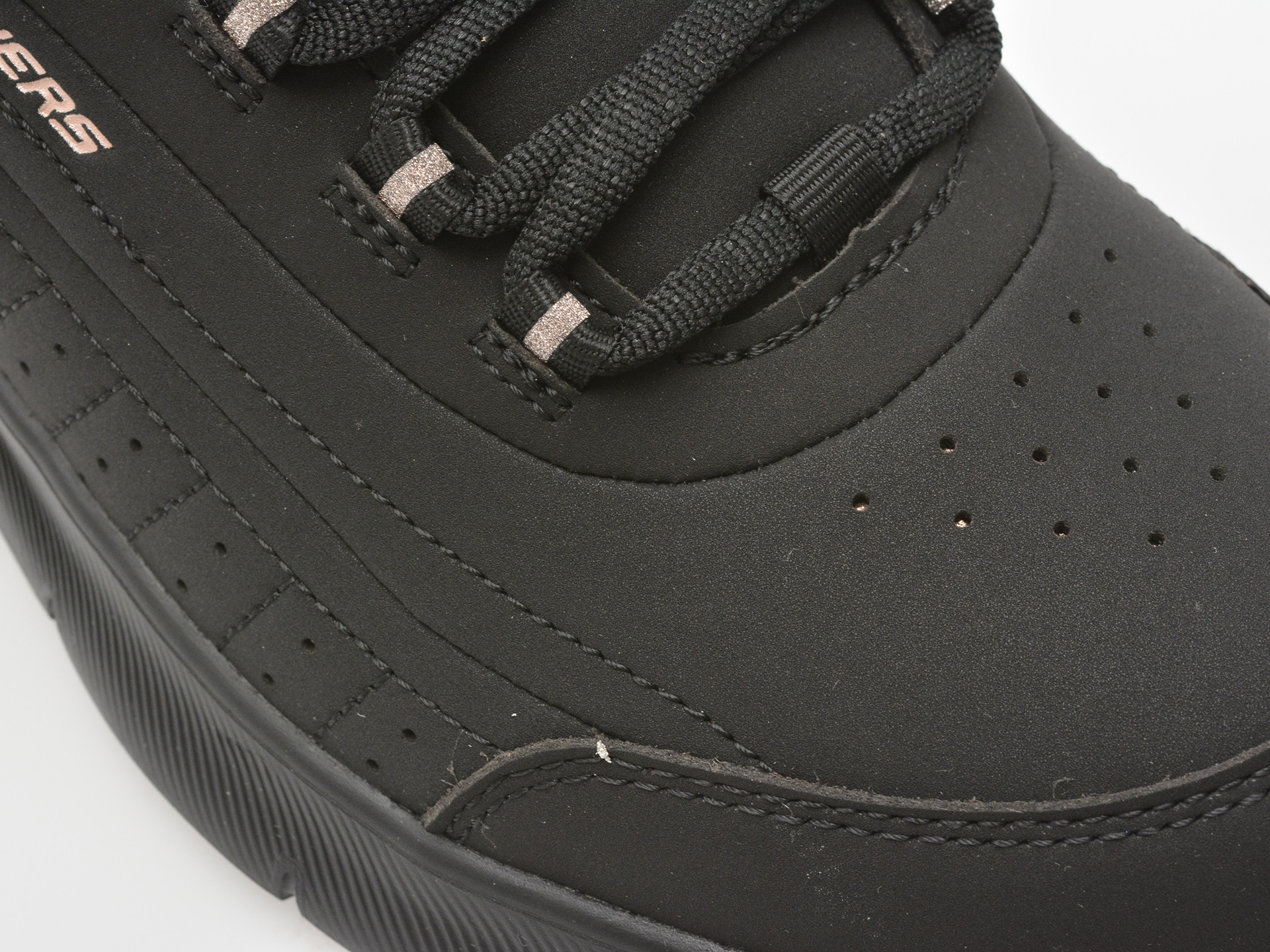 Pantofi sport SKECHERS negri, SKECH-AIR DYNAMIGHT 2.0, din piele ecologica