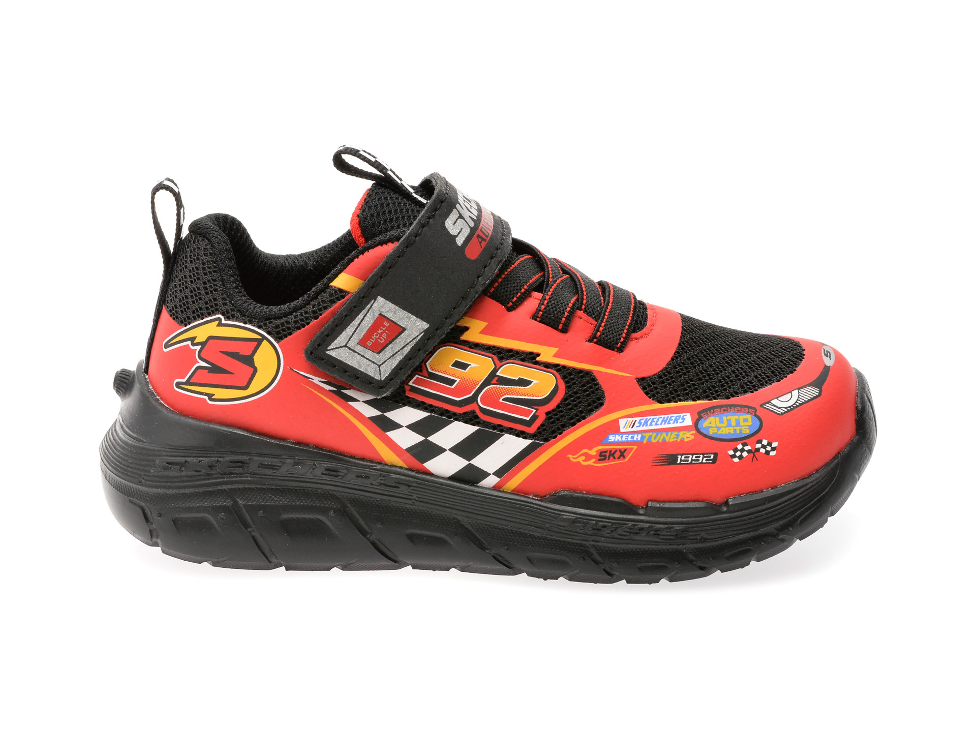 Pantofi sport SKECHERS rosii, SKECH TRACKS, din material textil