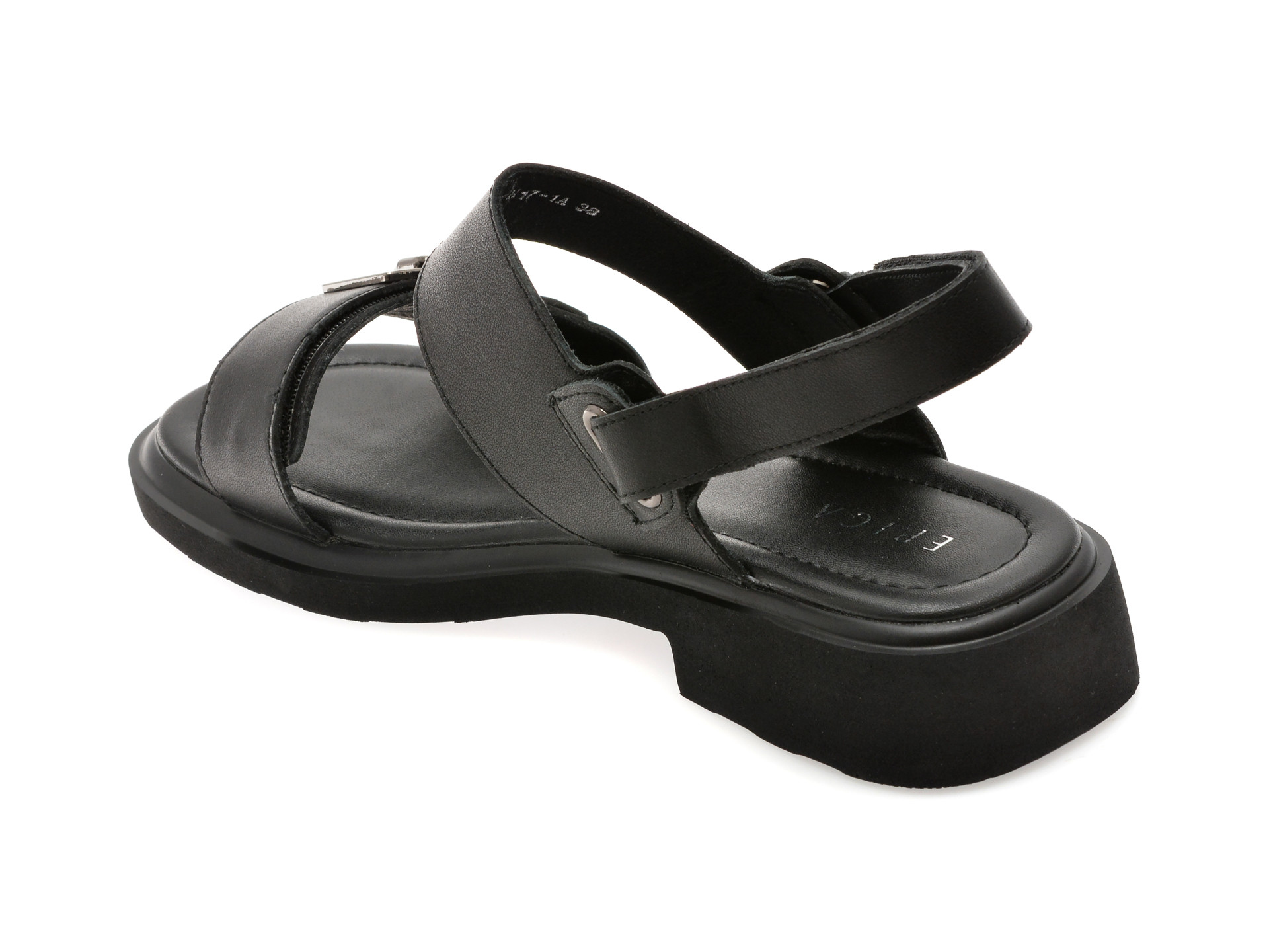 Sandale EPICA negre, 1302H17, din piele naturala