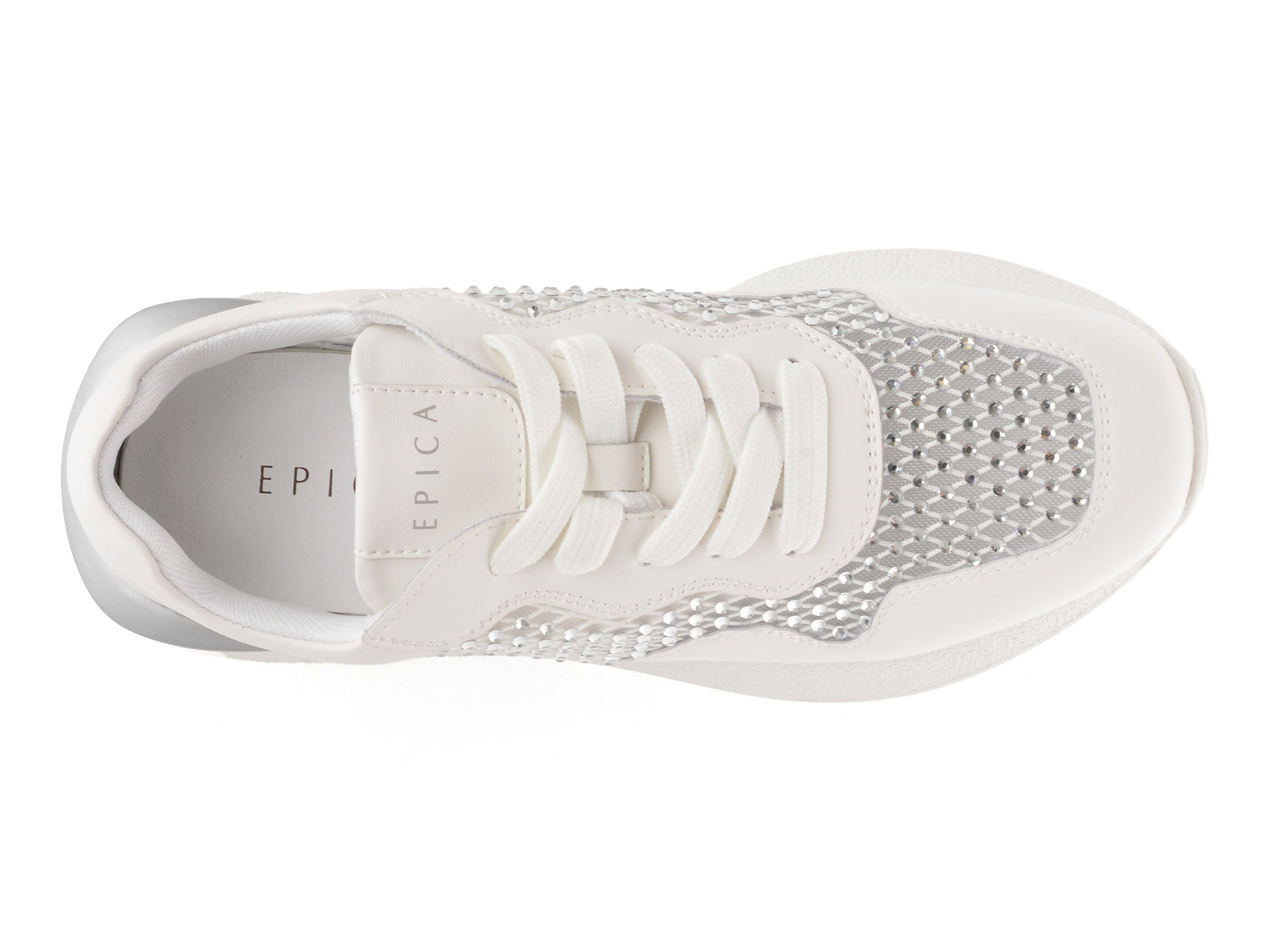 Pantofi sport EPICA albi, QS639, din material textil