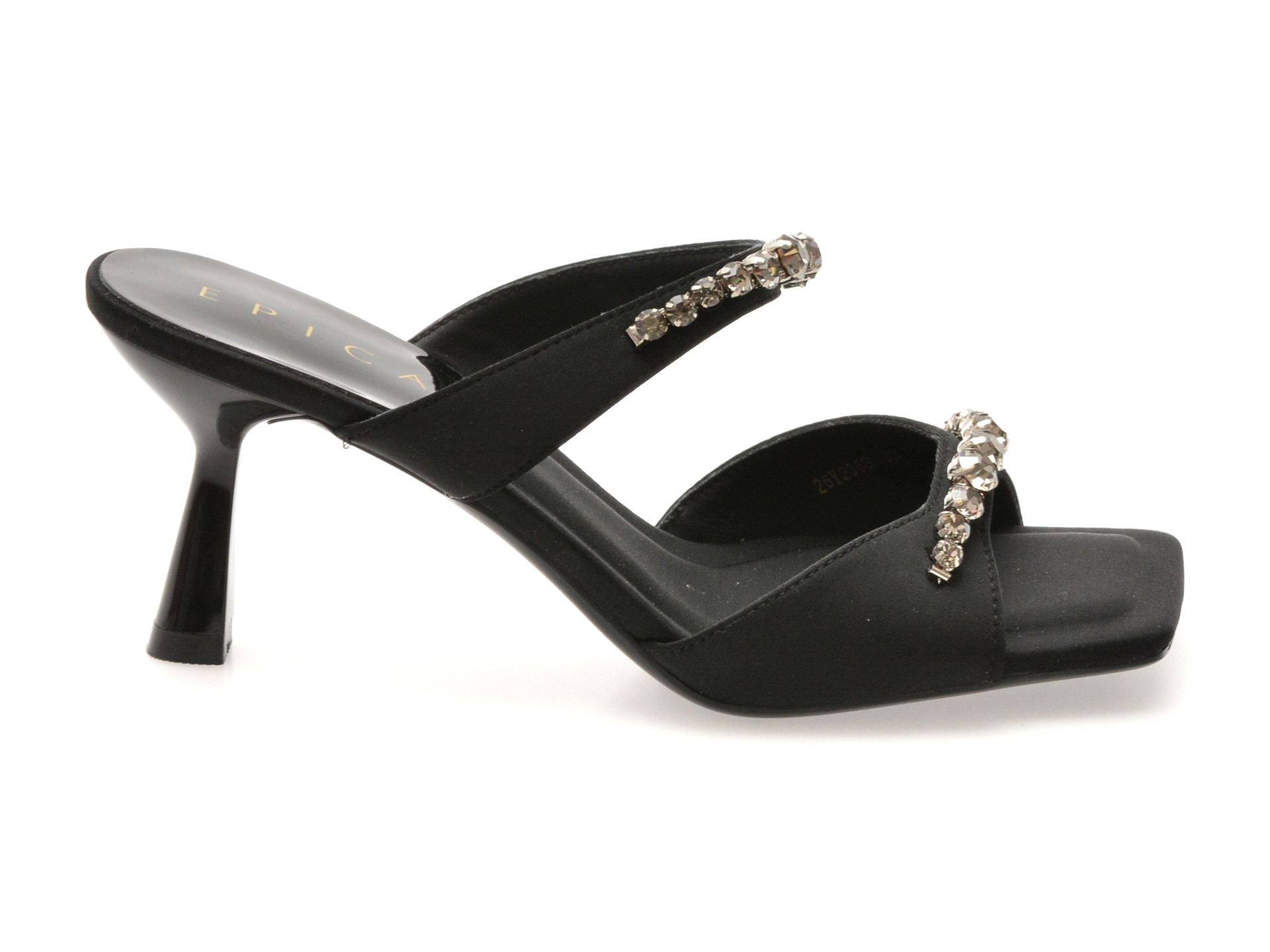 Papuci EPICA negri, 2368, din material textil