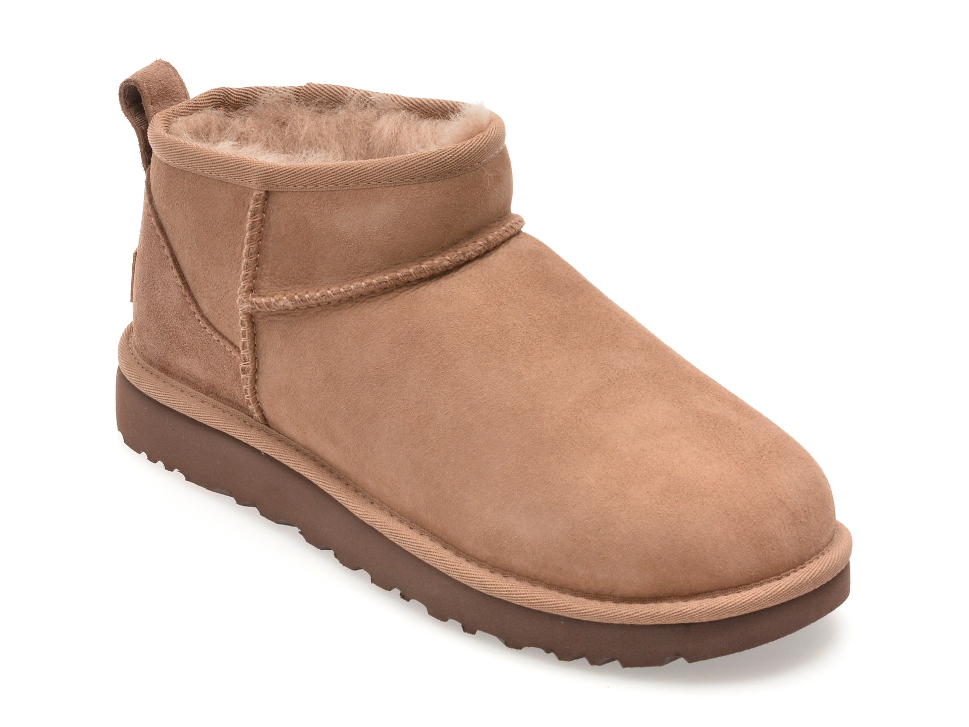 Ghete UGG maro, CLASSIC ULTRA MINI, din piele intoarsa