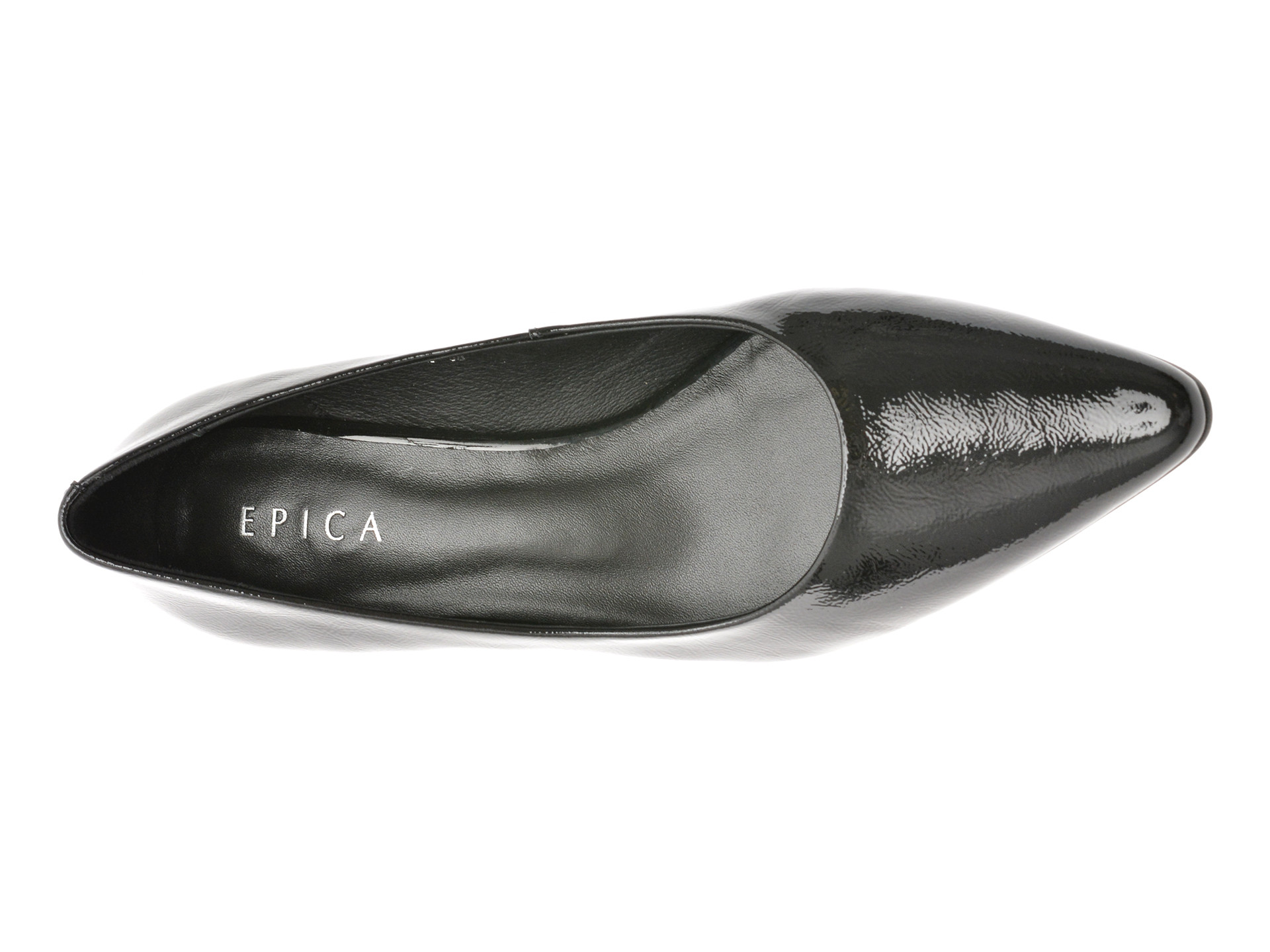 Pantofi EPICA negri, B232, din piele naturala lacuita