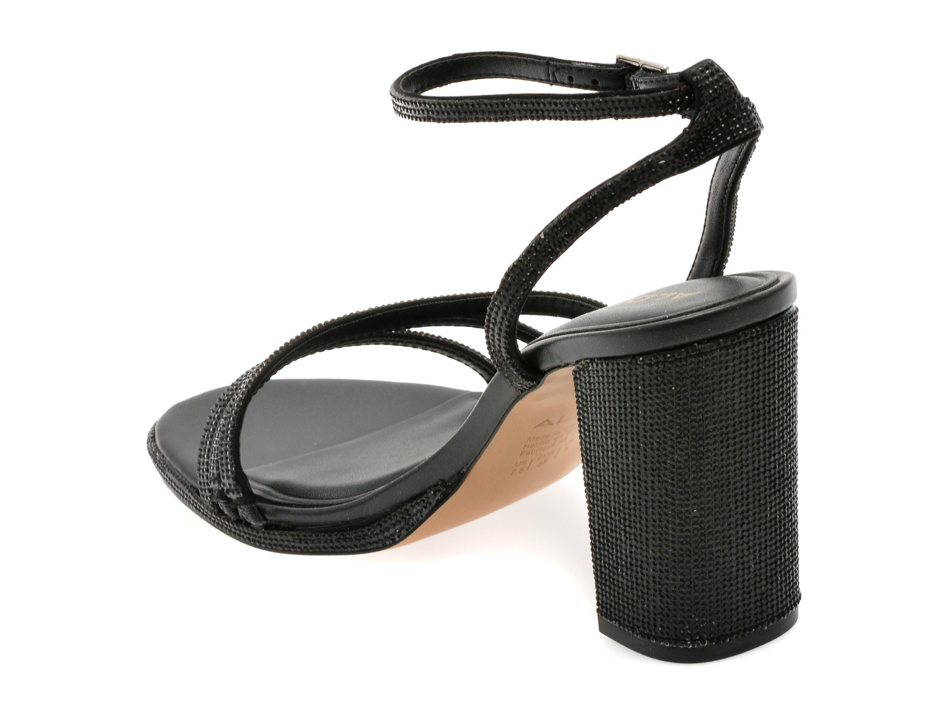 Sandale elegante ALDO negre, CHICGLOW 001, din material textil