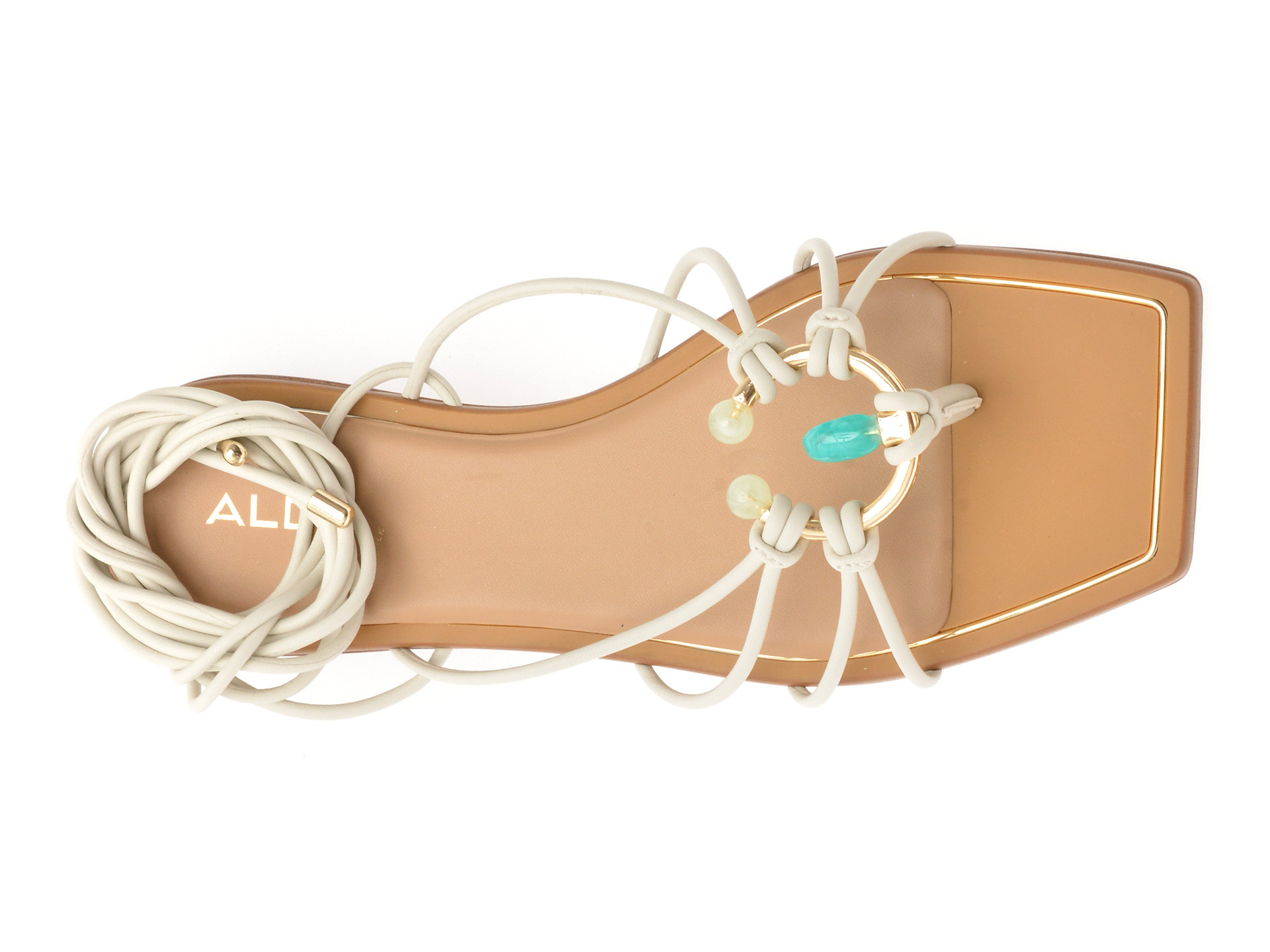 Sandale ALDO albe, NIRENA 121, din piele ecologica