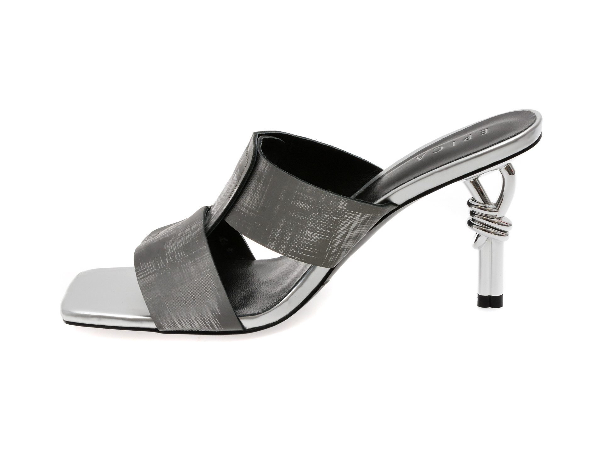 Papuci EPICA gri, 71872M7, din piele naturala