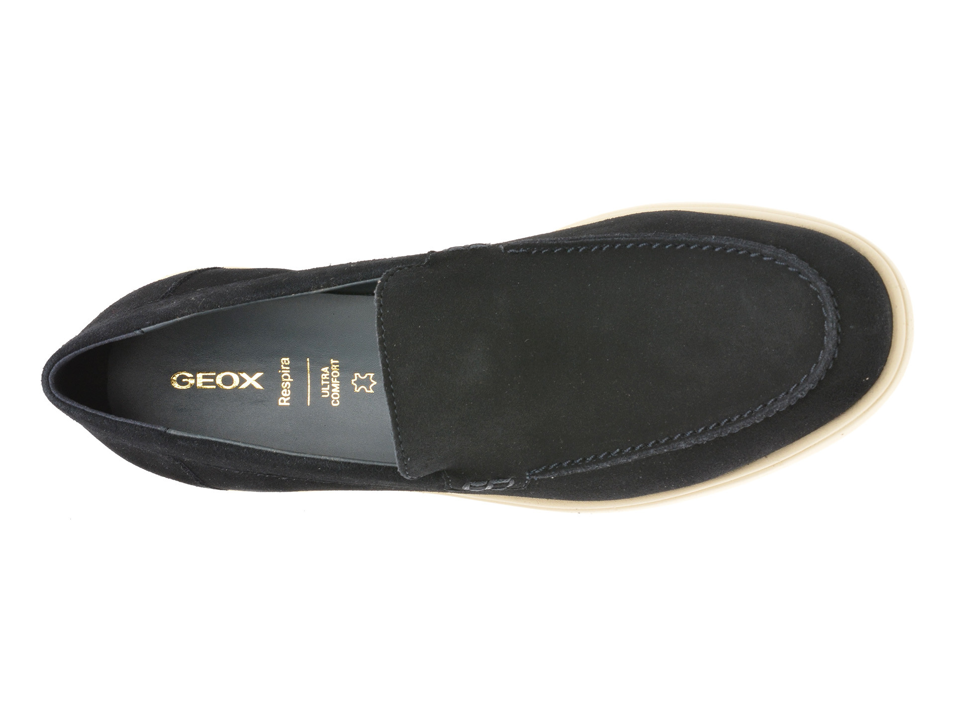 Mocasini GEOX bleumarin, U55LAD, din piele intoarsa
