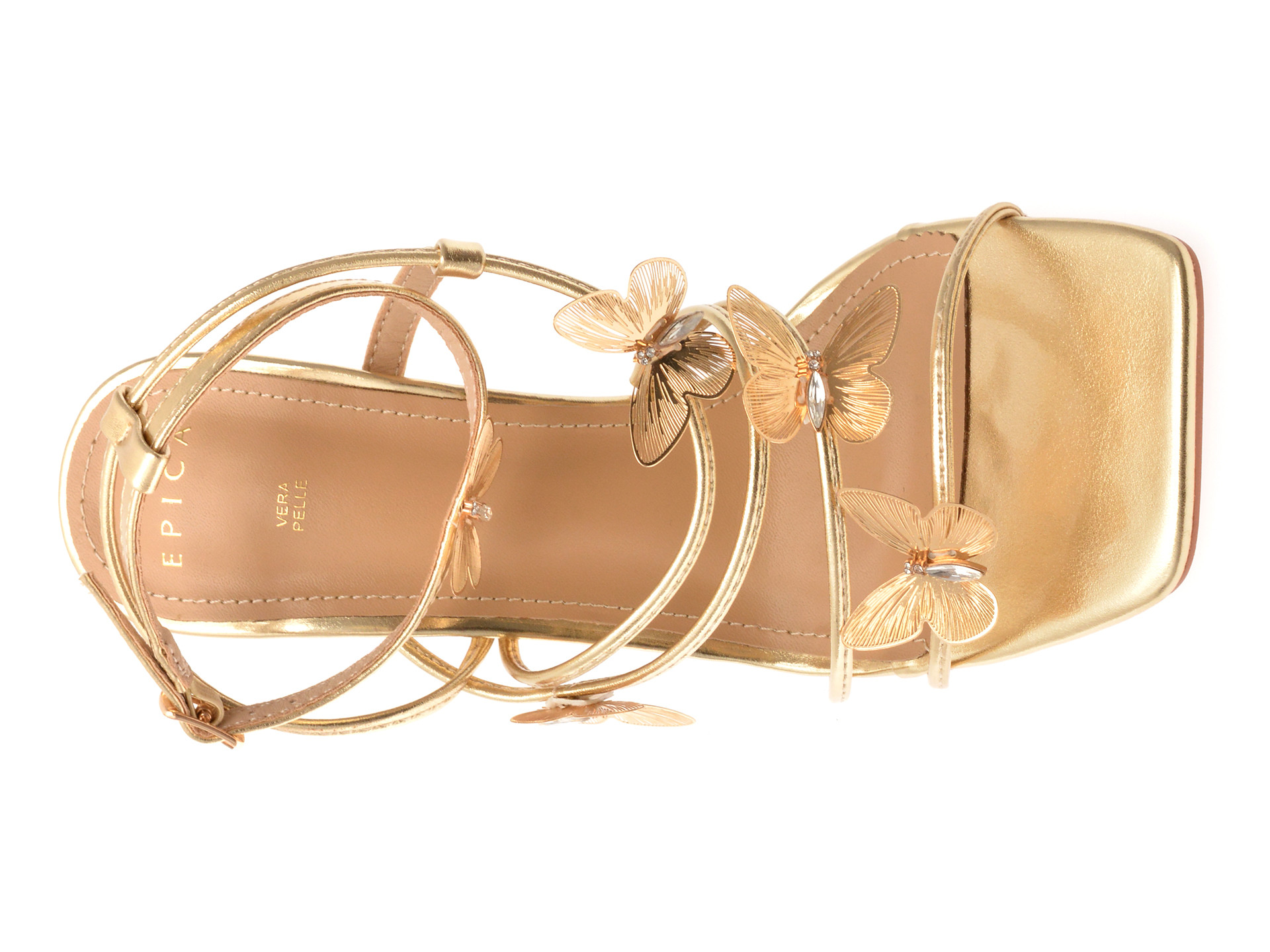 Sandale elegante EPICA aurii, 82964, din piele ecologica