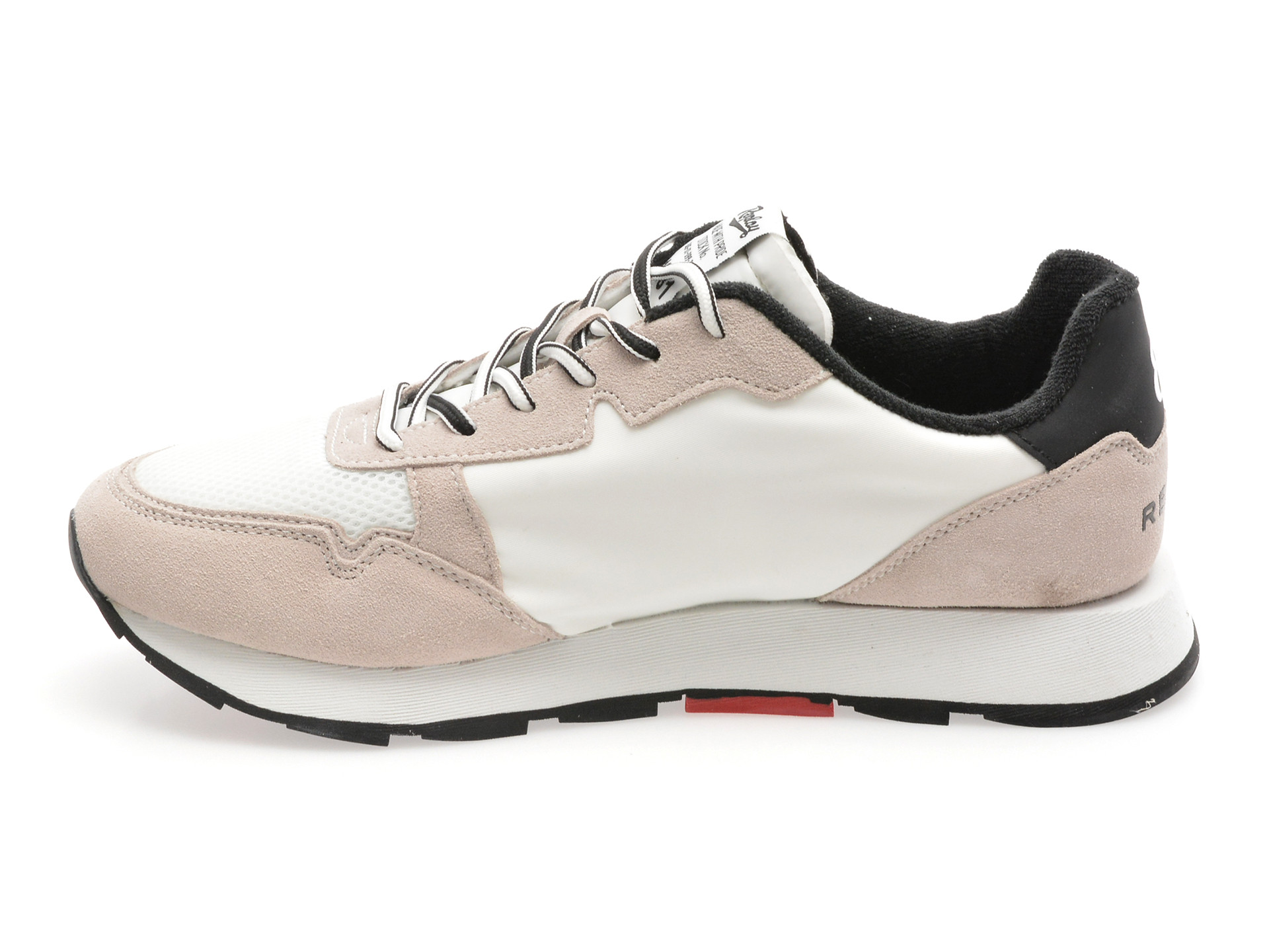 Pantofi sport REPLAY alb-negru, GMS68, din material textil