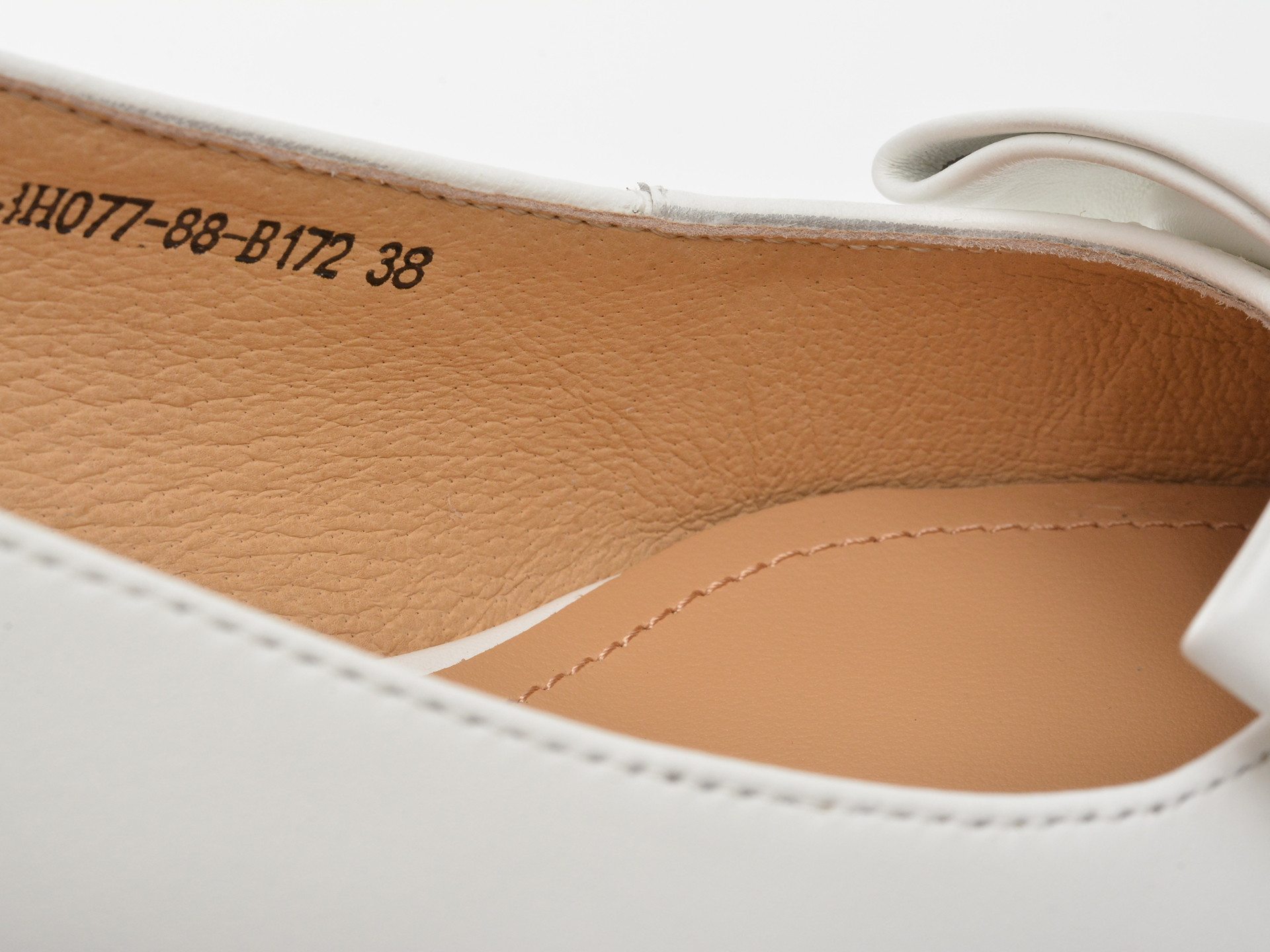 Pantofi eleganti IMAGE albi, 4H077, din piele naturala