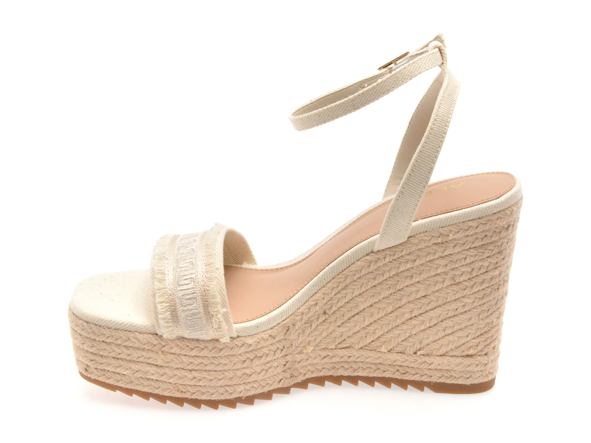 Sandale ALDO albe, ABERITRAM 110, din material textil