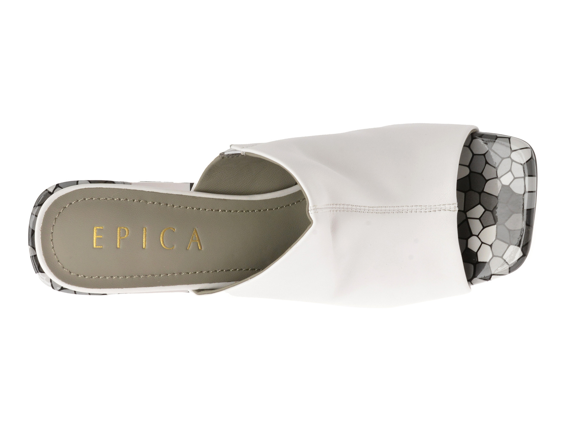 Papuci EPICA albi, 22L909, din piele naturala