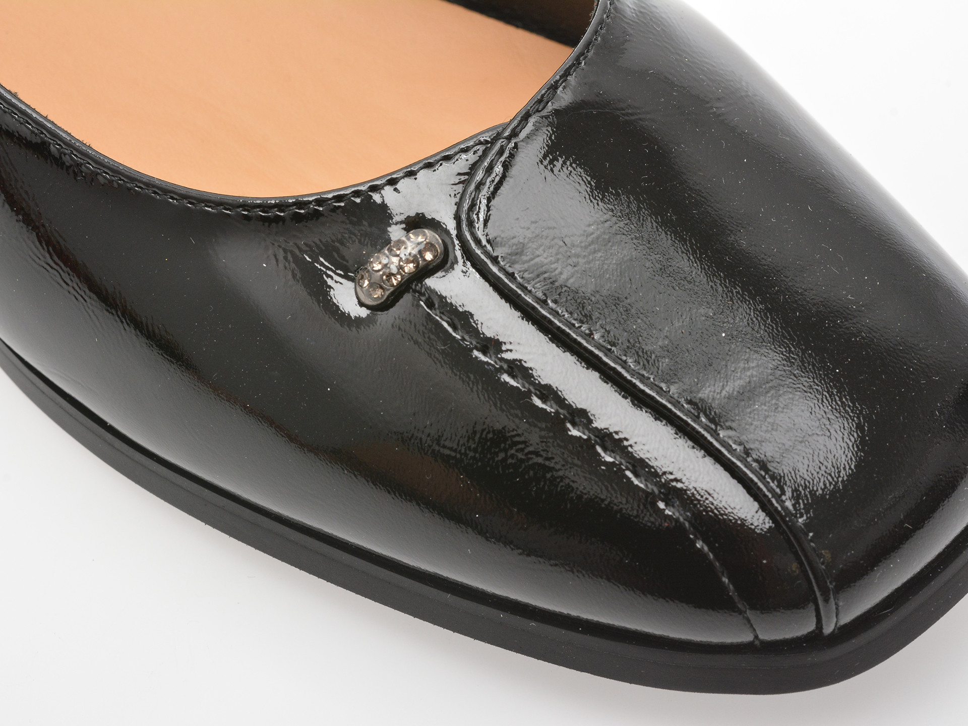 Balerini IMAGE negri, 1195G22, din piele naturala lacuita