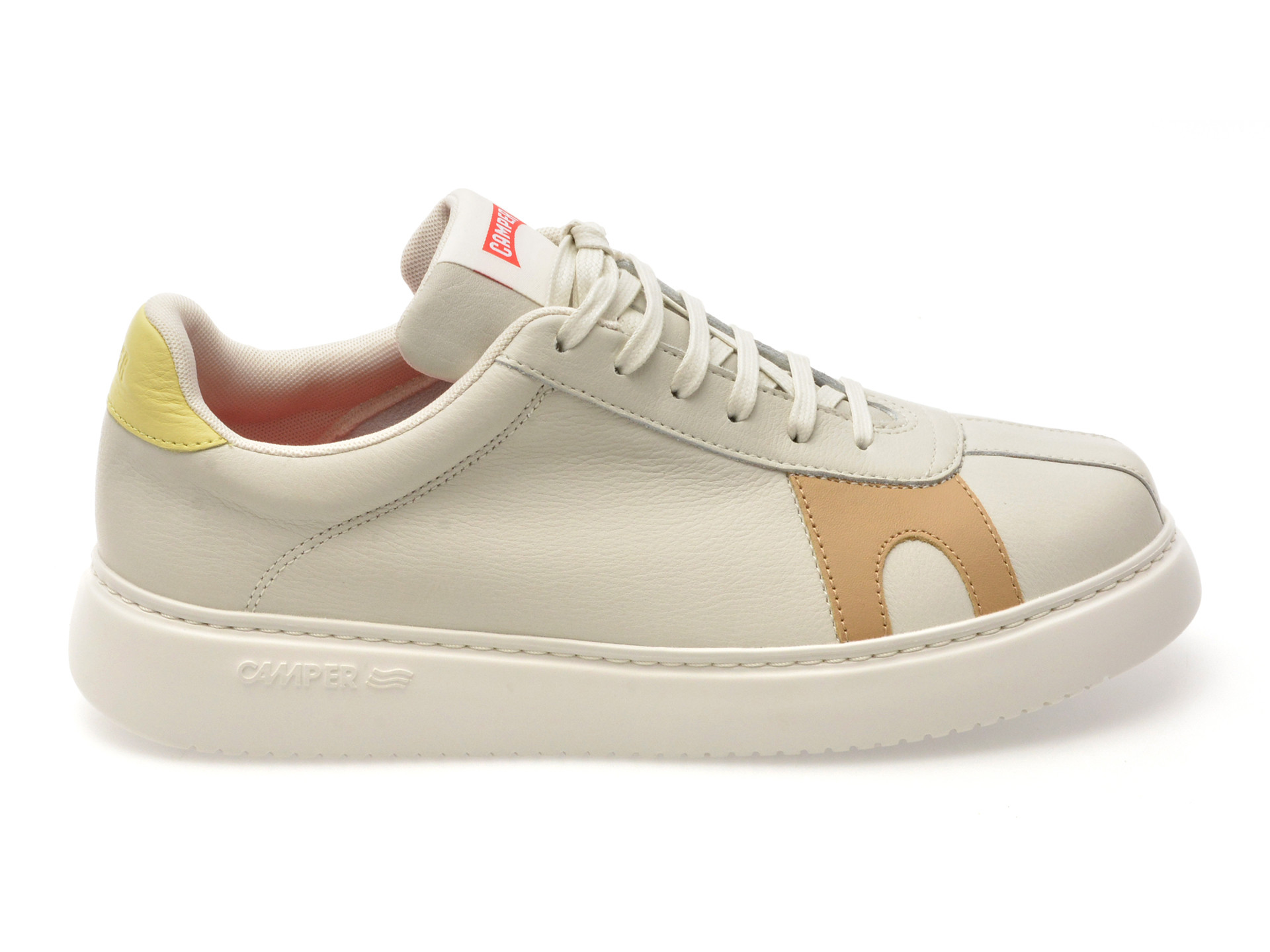 Pantofi sport CAMPER albi, K100743, din piele naturala