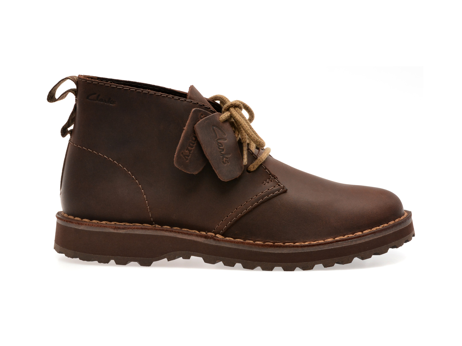 Ghete CLARKS maro, SOLSBURY DB, din piele naturala