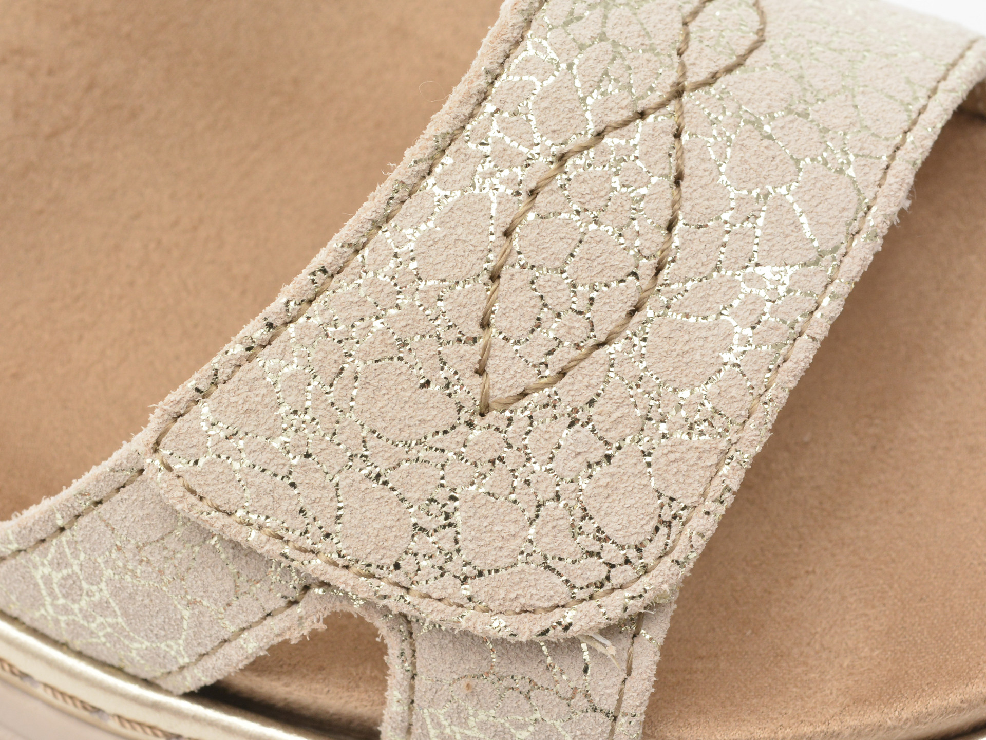 Sandale SUAVE aurii, MOSTAR, din piele naturala