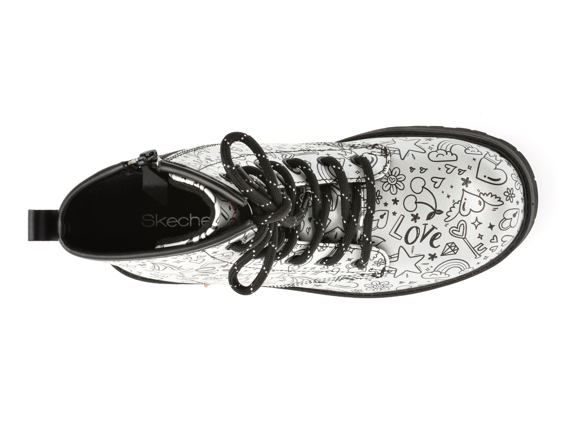 Ghete SKECHERS argintii, GRAVLEN HI, din piele ecologica