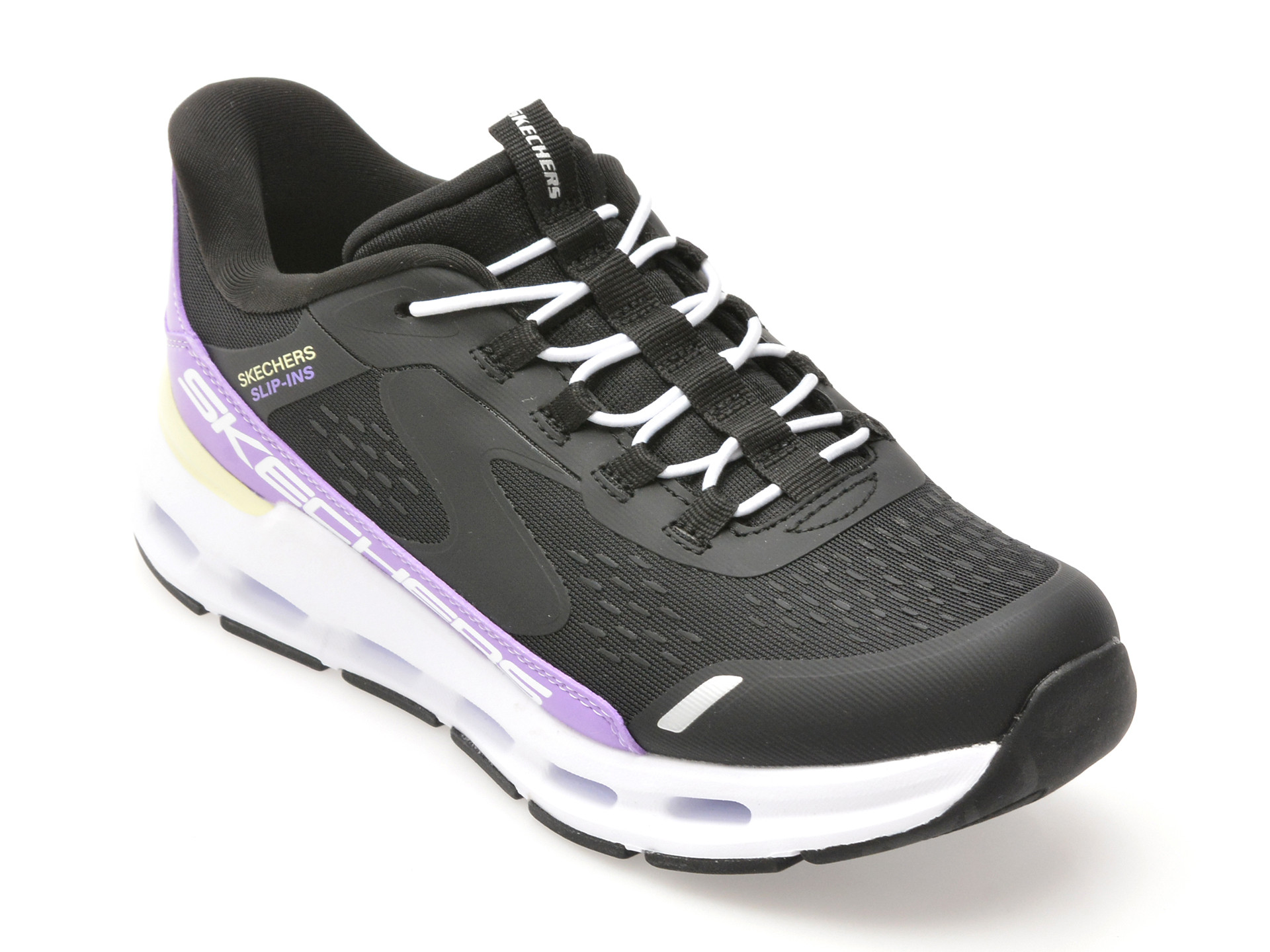 Pantofi sport SKECHERS negri, GLIDE-STEP, din material textil