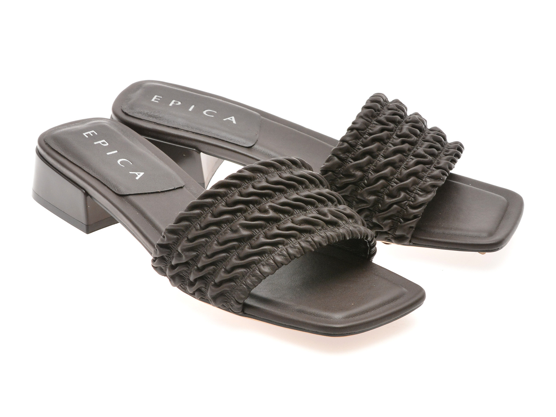 Papuci EPICA maro, 2750, din piele ecologica