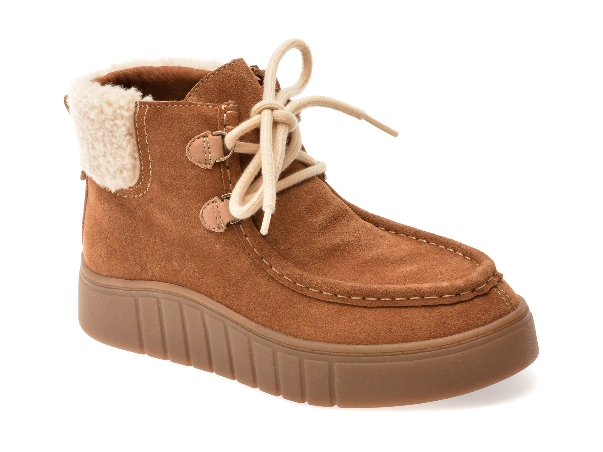 Ghete CLARKS maro, MYKAIZZ, din piele intoarsa