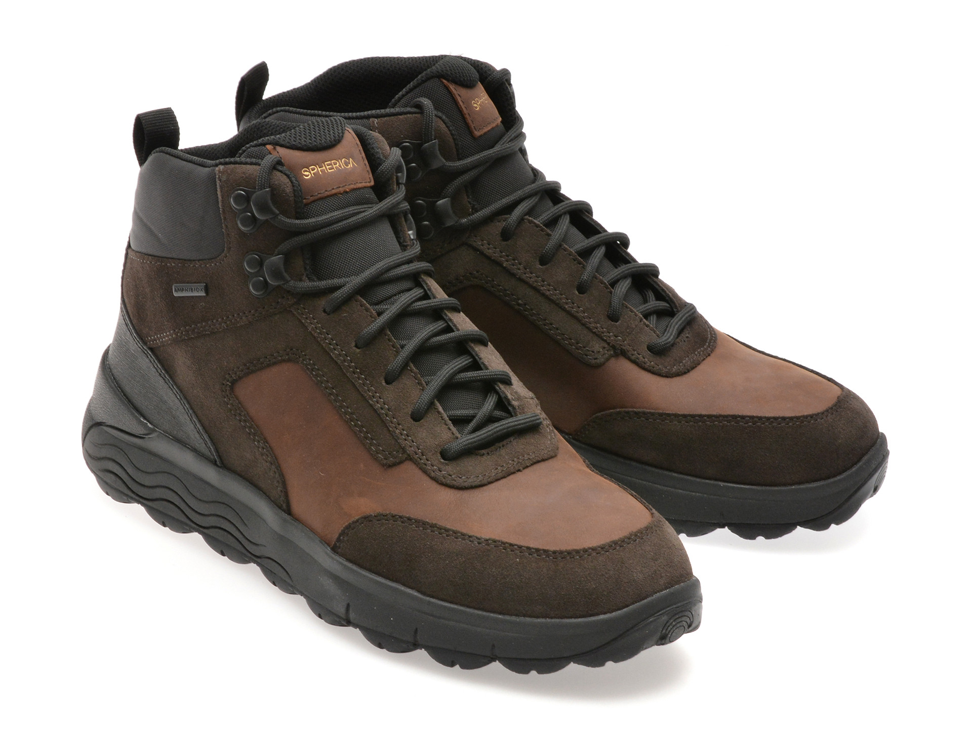 Ghete GEOX maro, U46FDB, din piele naturala