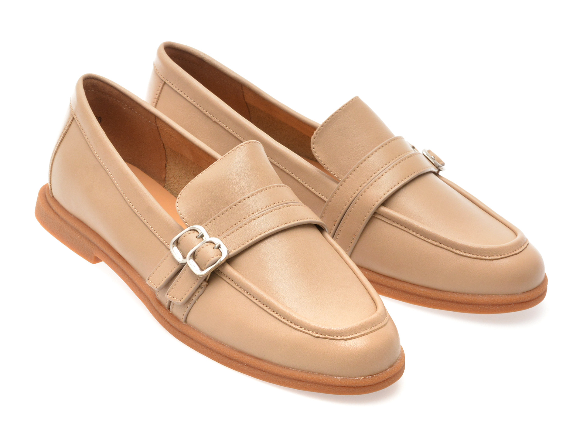 Mocasini EPICA nude, 1197D30, din piele naturala