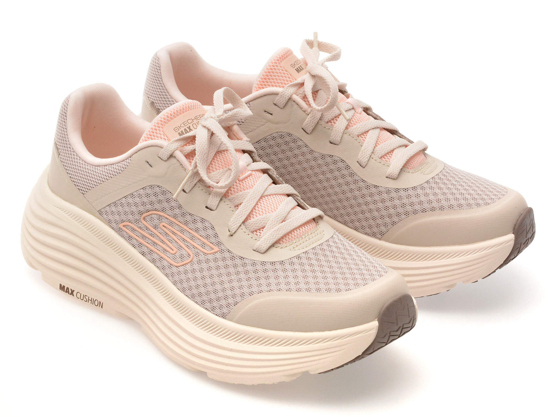 Pantofi sport SKECHERS nude, MAX CUSHIONING ENDEAVOUR, din material textil