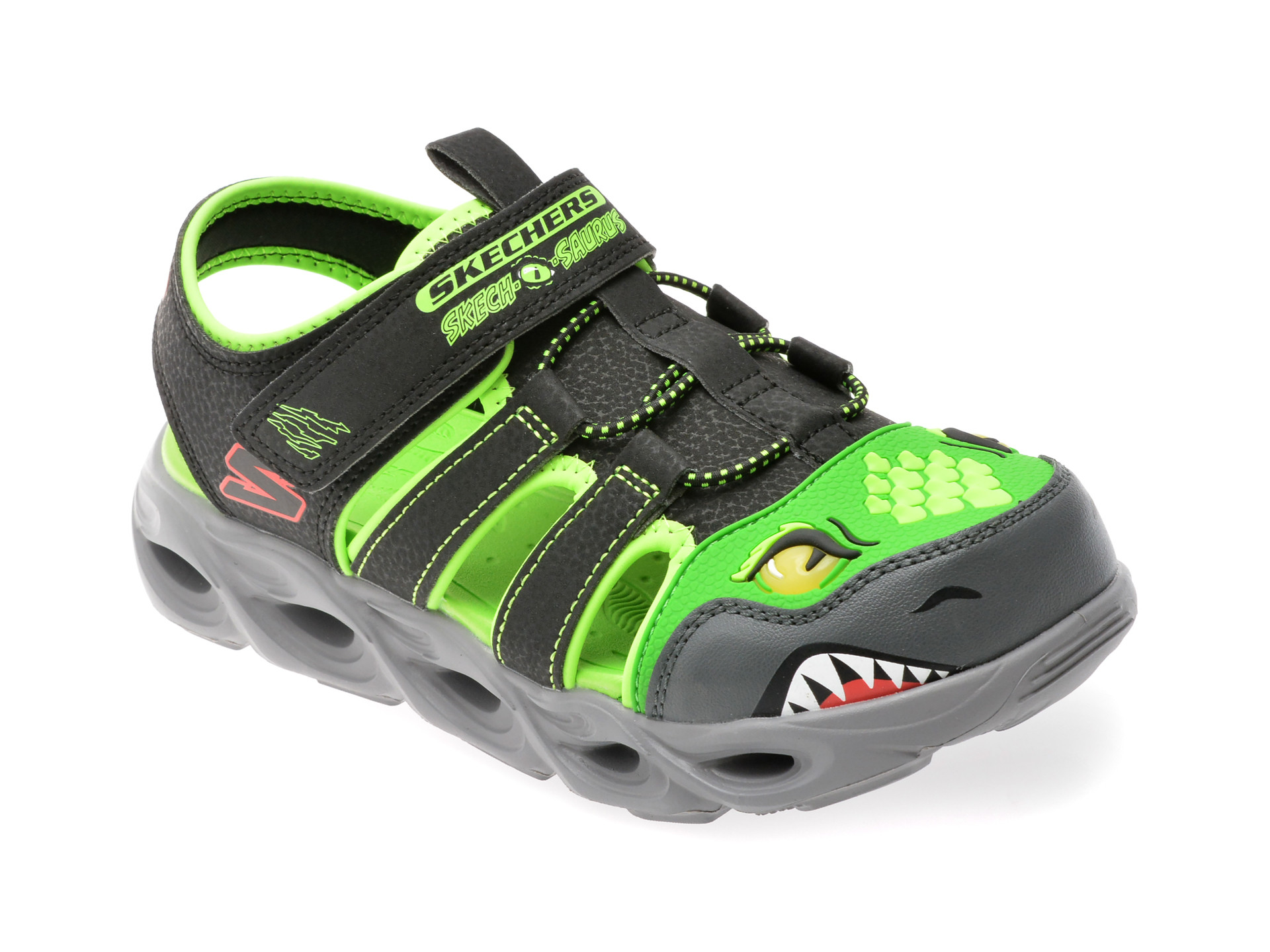 Pantofi sport SKECHERS negri, THERMO-SPLASH, din piele ecologica