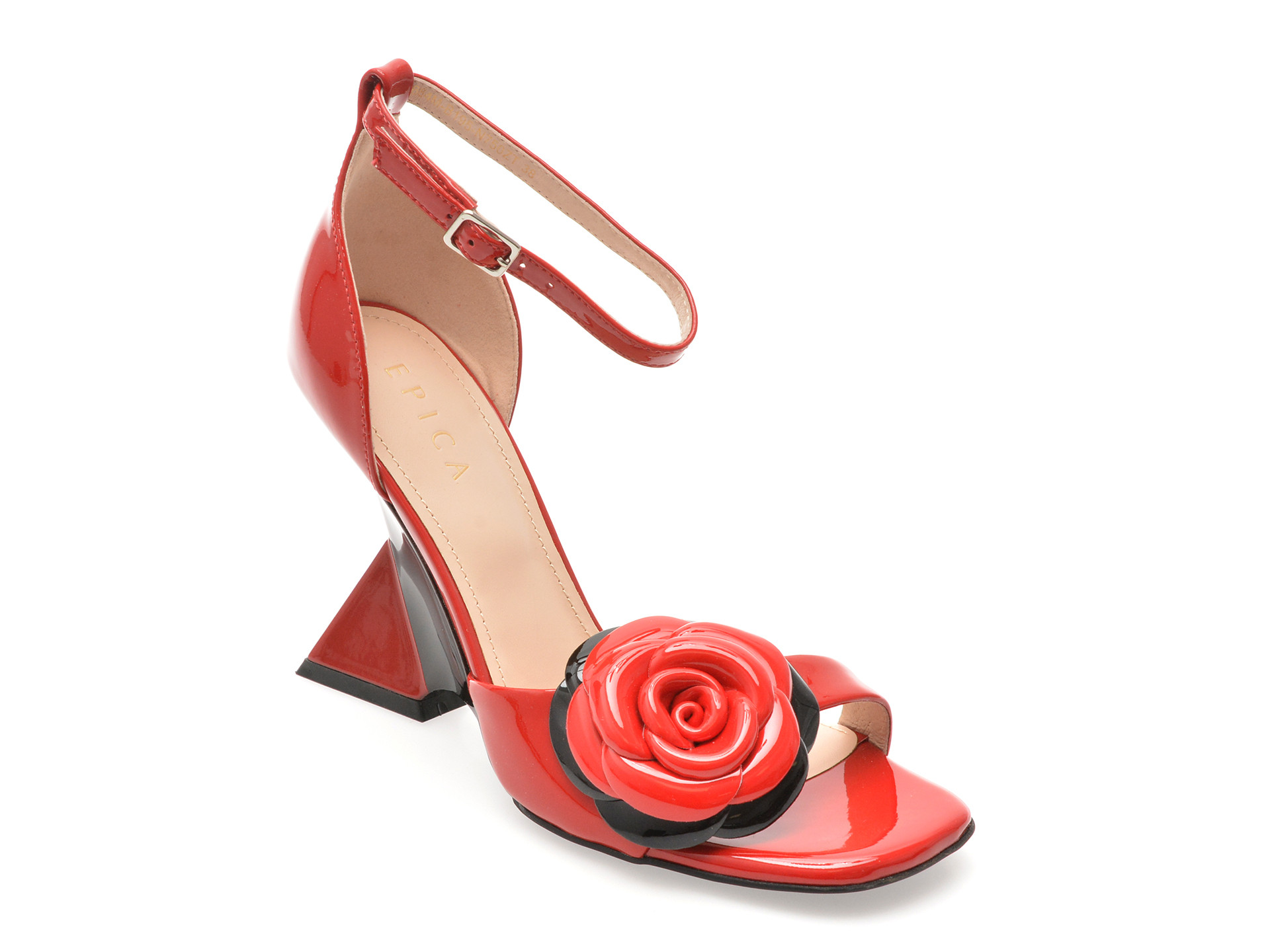 Sandale elegante EPICA rosii, 3L684M, din piele naturala