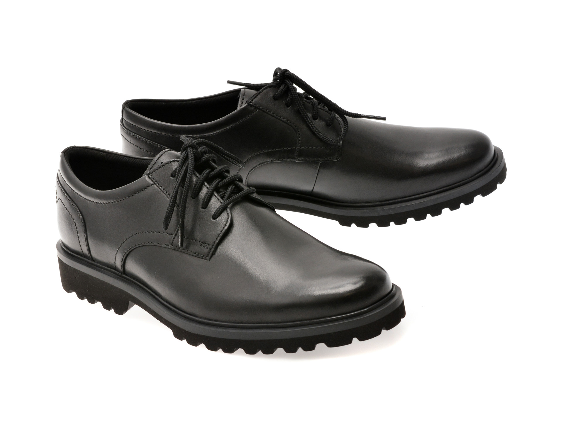 Pantofi CLARKS negri, BERWICK LACE, din piele naturala