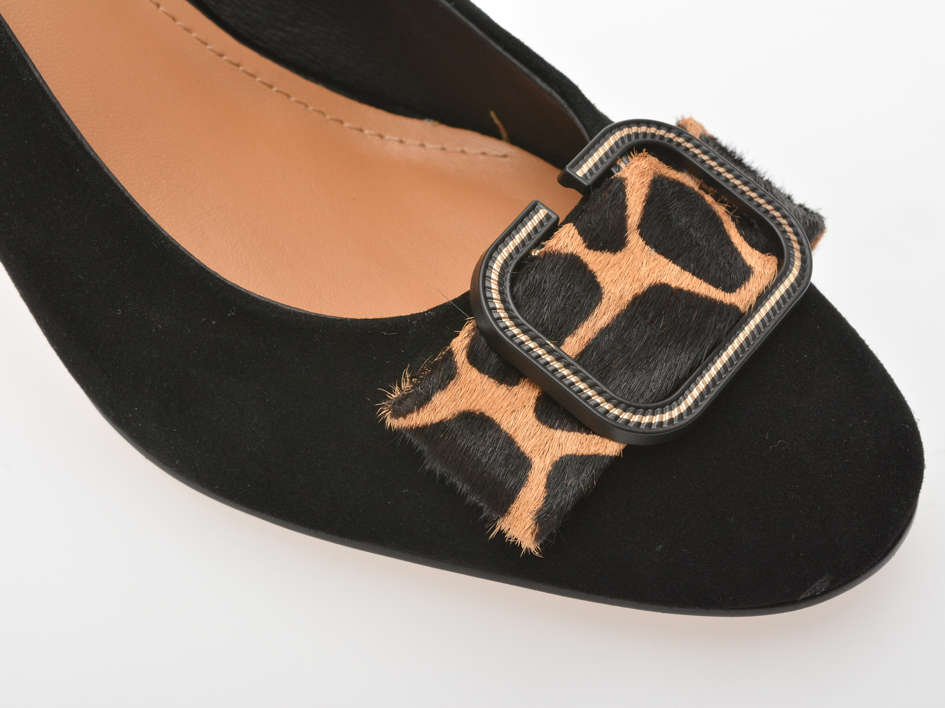 Pantofi eleganti EPICA negri, F222, din piele intoarsa