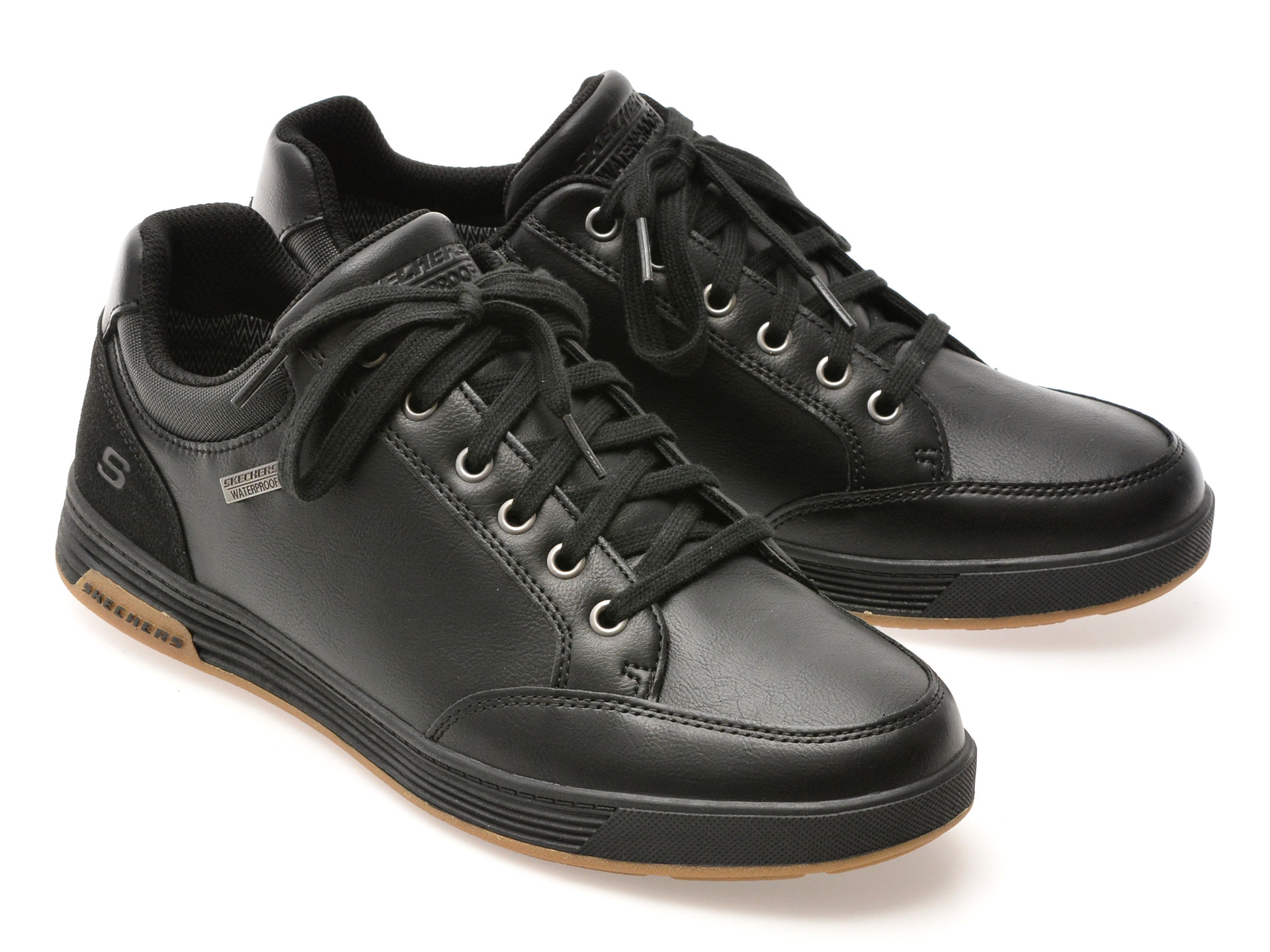 Pantofi sport SKECHERS negri, CAVELL, din piele ecologica