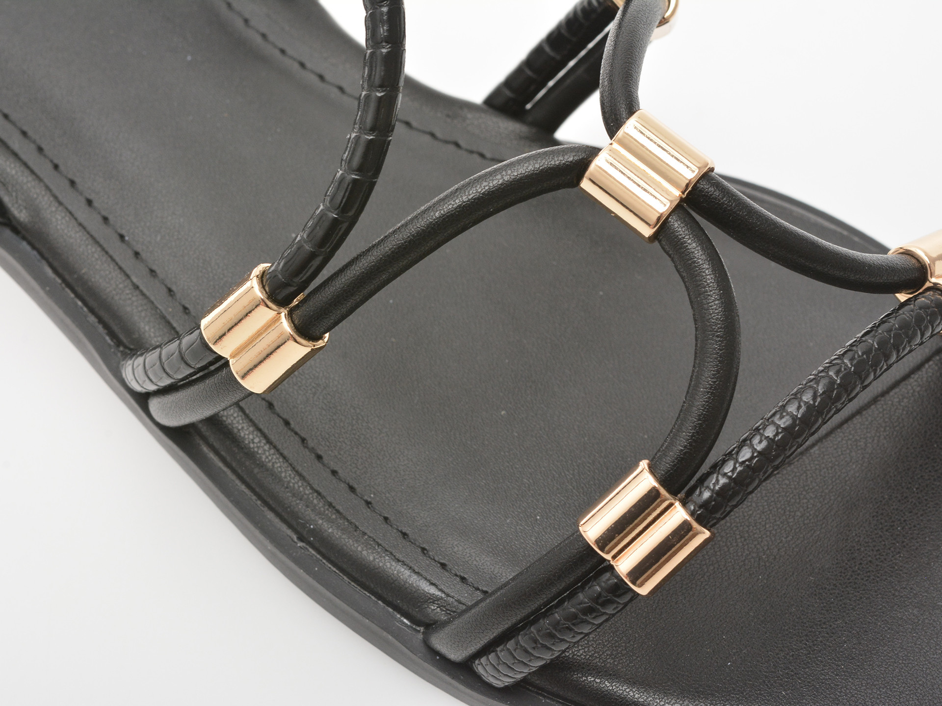 Sandale ALDO negre, BYCHAN 001, din piele ecologica