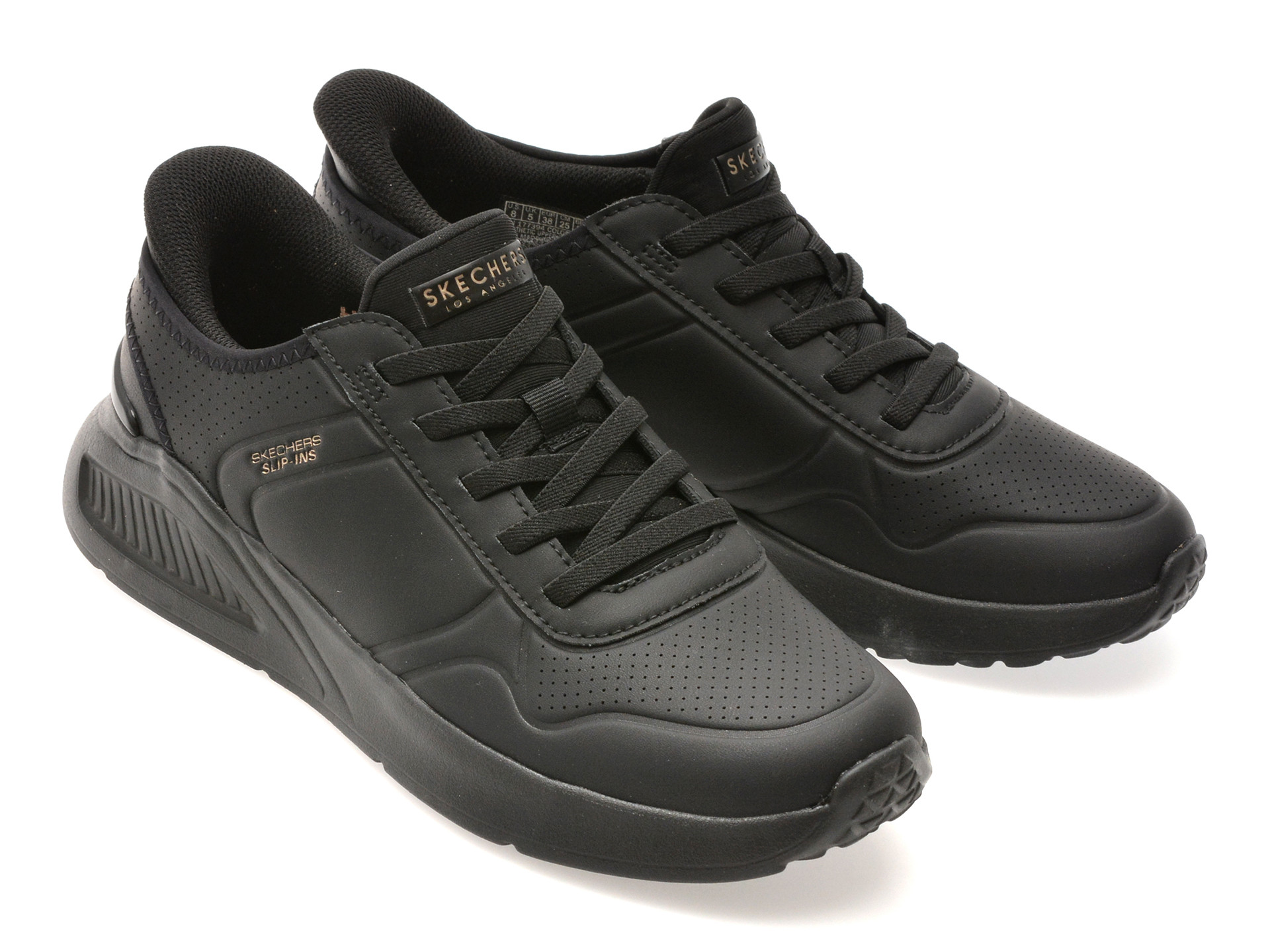 Pantofi sport SKECHERS negri, UNO LITE, din piele ecologica