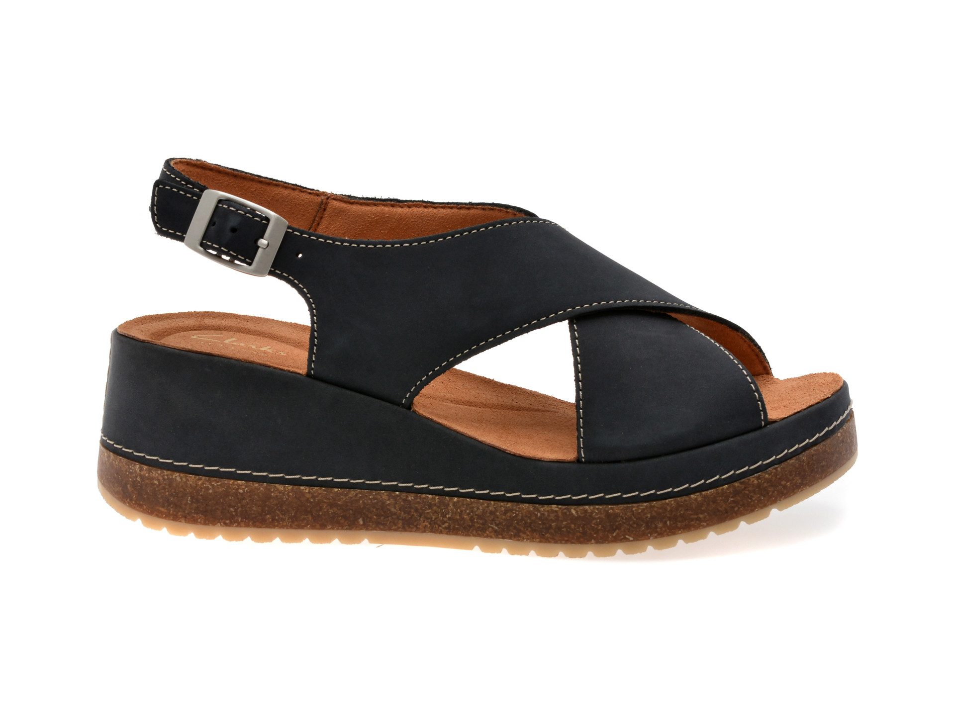 Sandale CLARKS bleumarin, KASSSTE, din nabuc