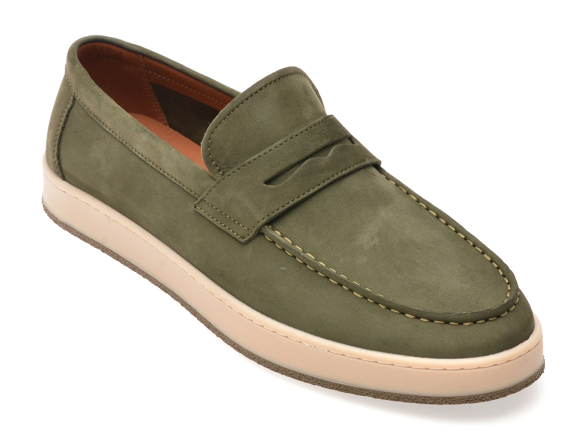 Mocasini OTTER verzi, MU145, din nabuc