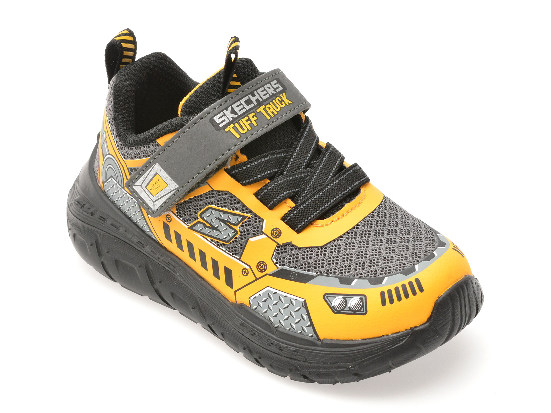 Pantofi sport SKECHERS galbeni, SKECH TRACKS, din material textil