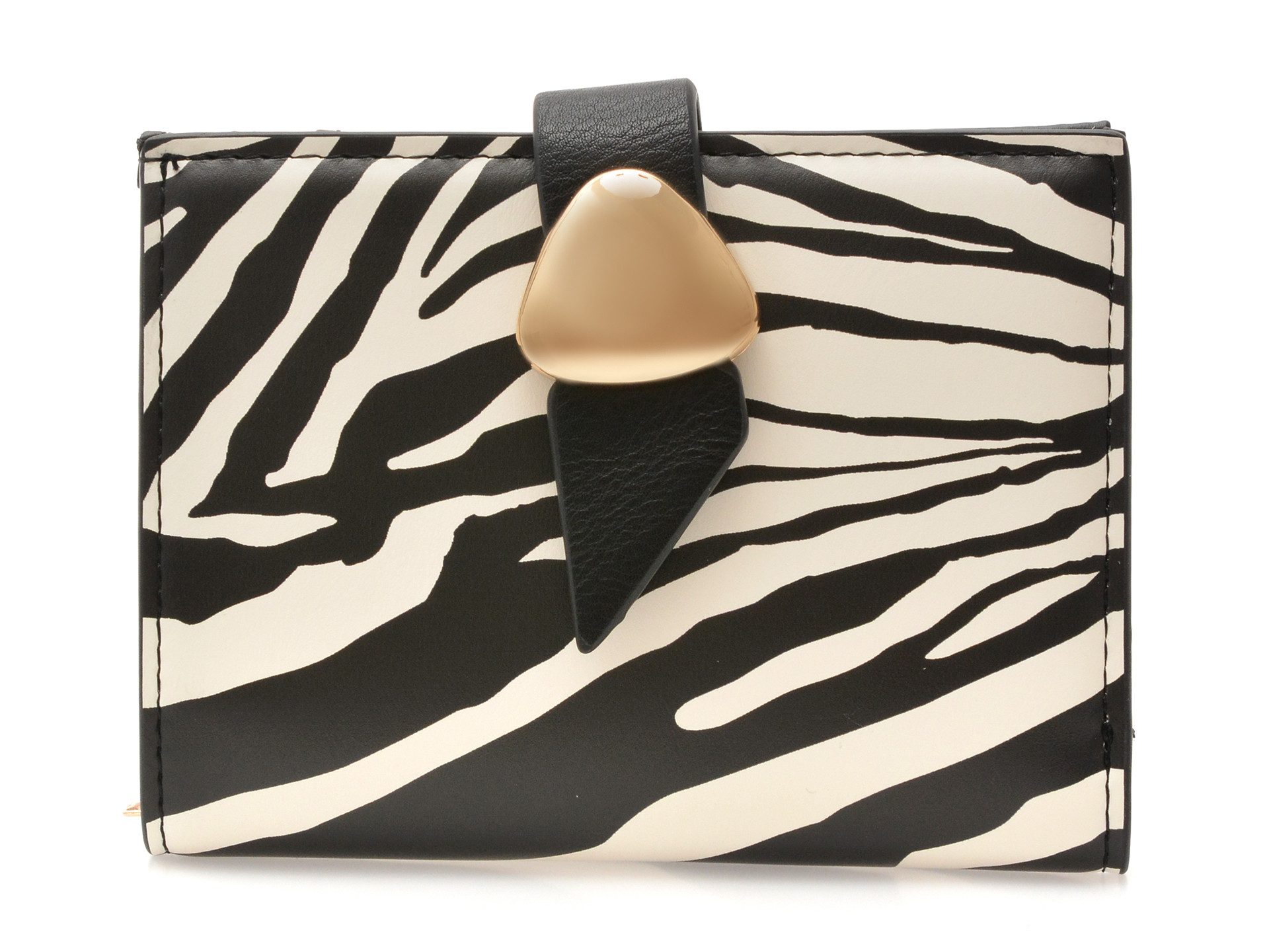 Portofel ALDO alb-negru, VALANAGYN 003, din piele ecologica