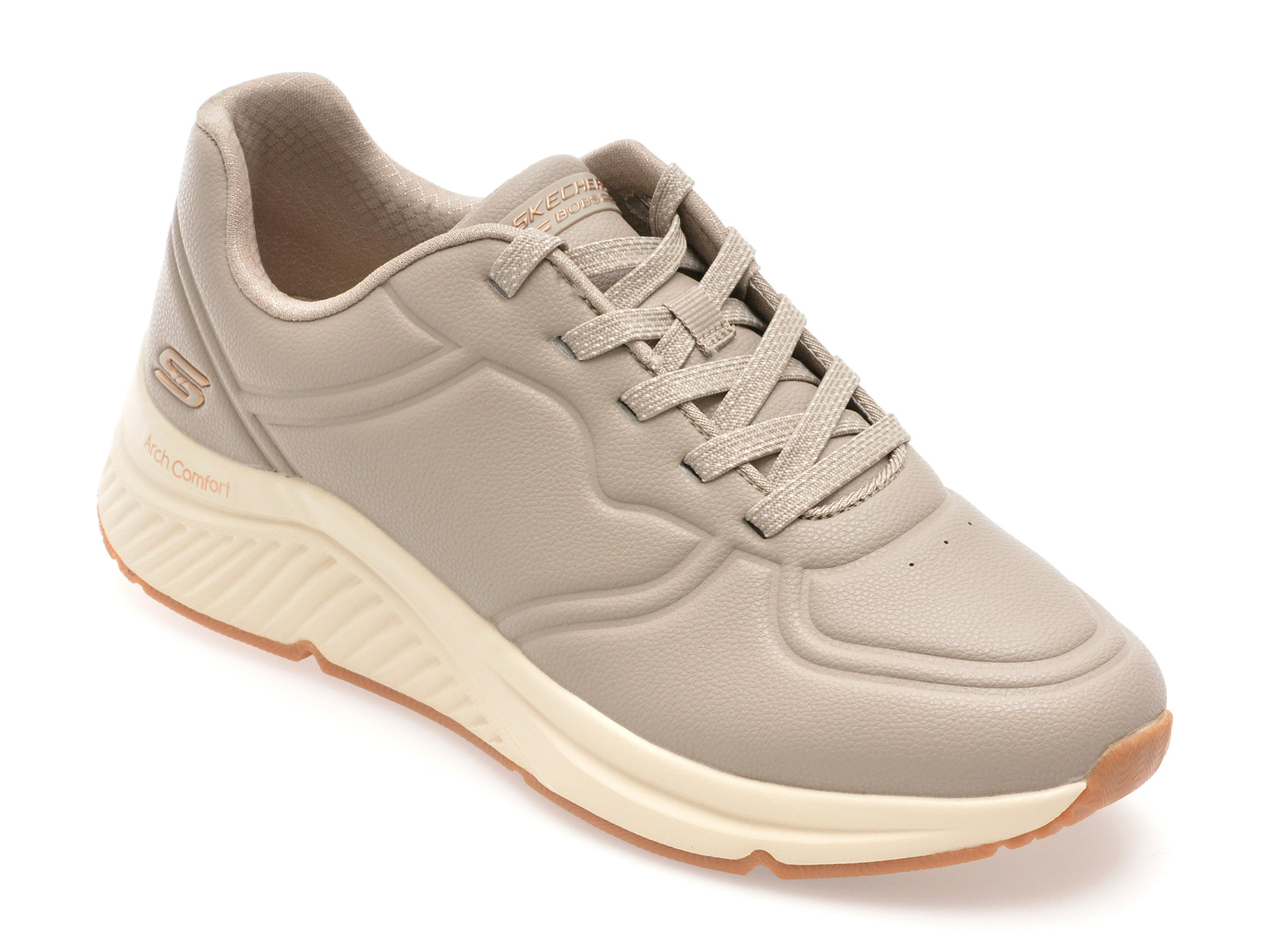 Pantofi sport SKECHERS gri, BOBS ARCH COMFORT B SWEET, din piele ecologica