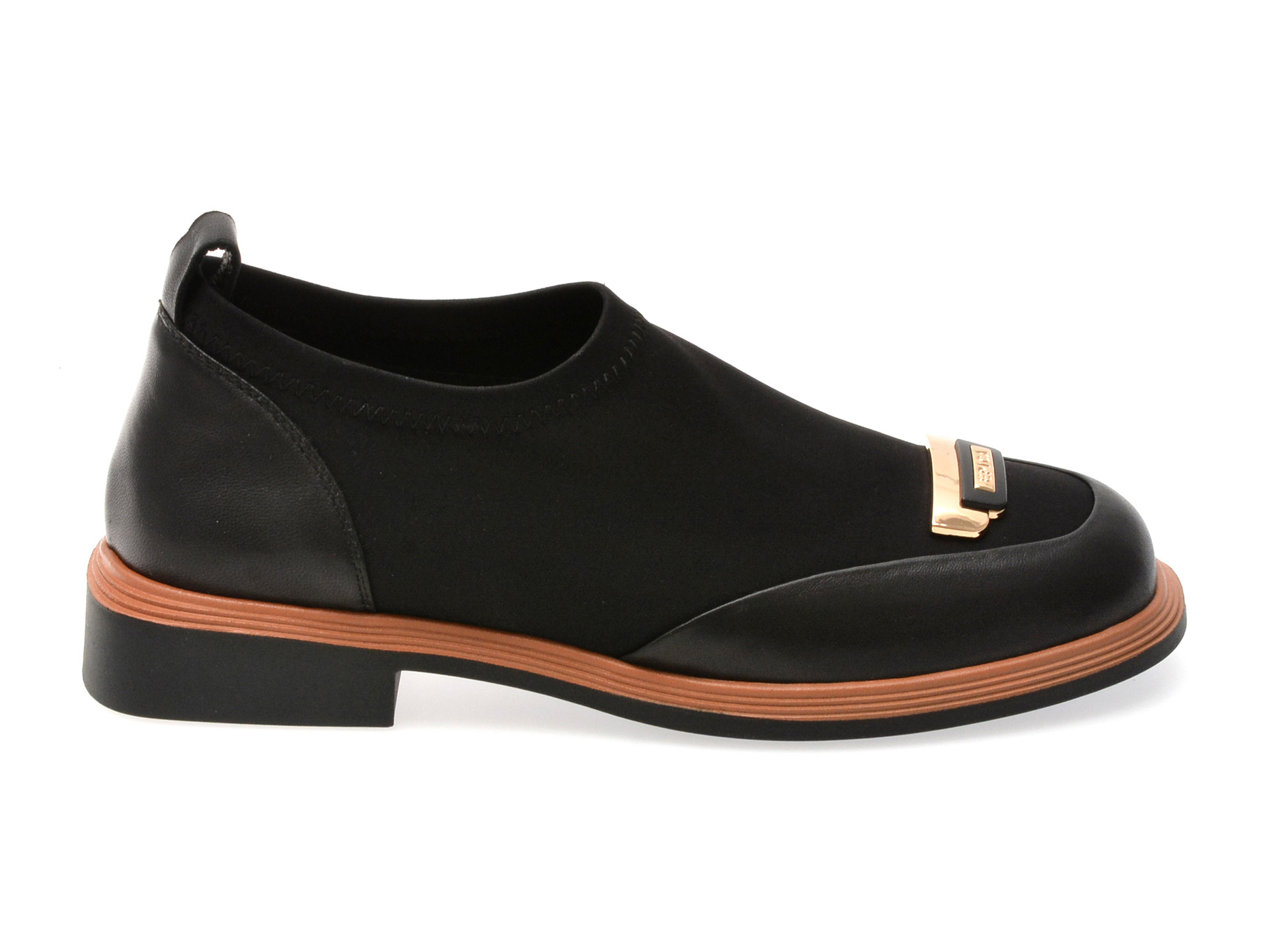 Pantofi EPICA negri, S146, din material textil