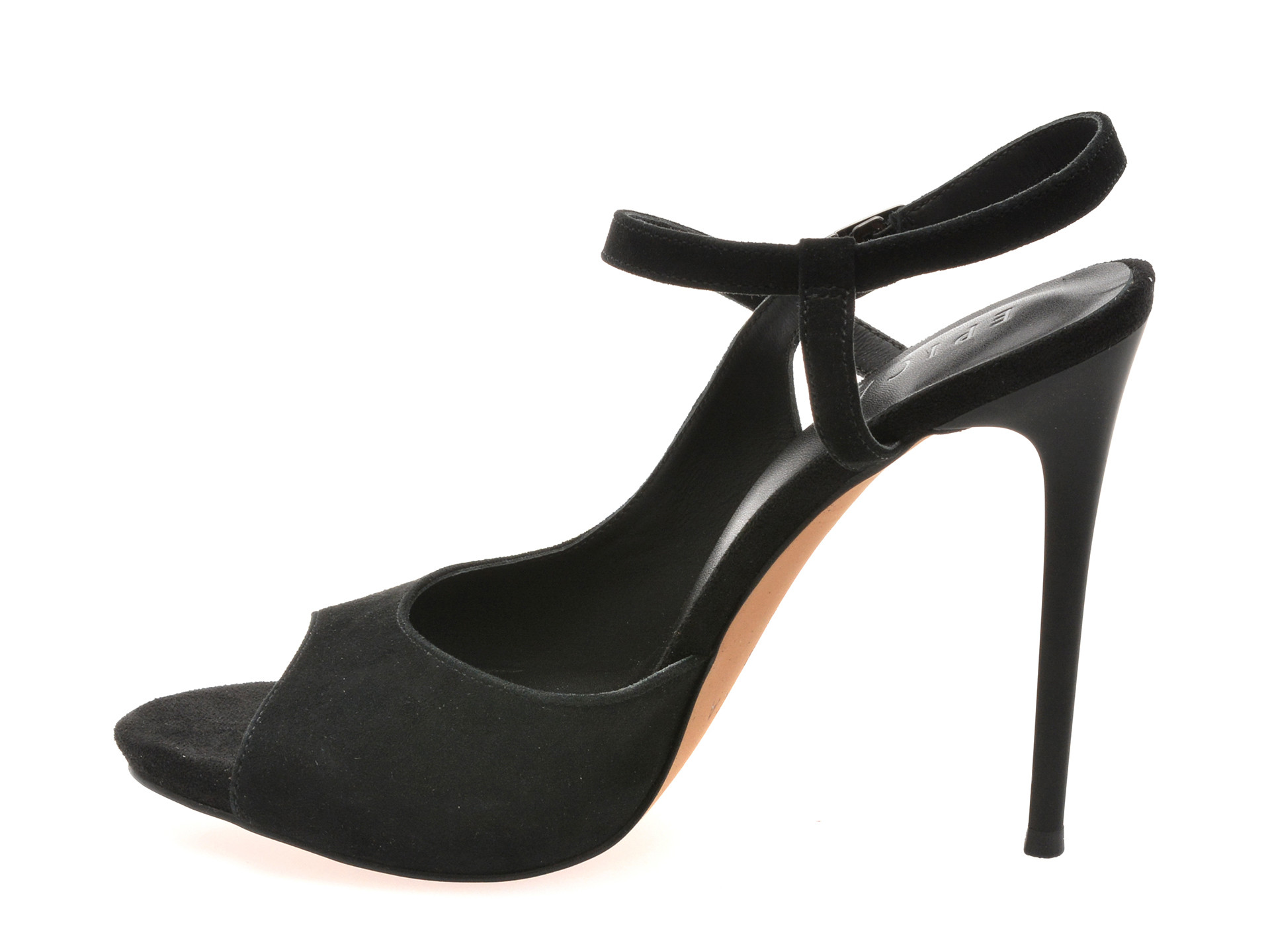 Sandale elegante EPICA negre, E294, din piele intoarsa