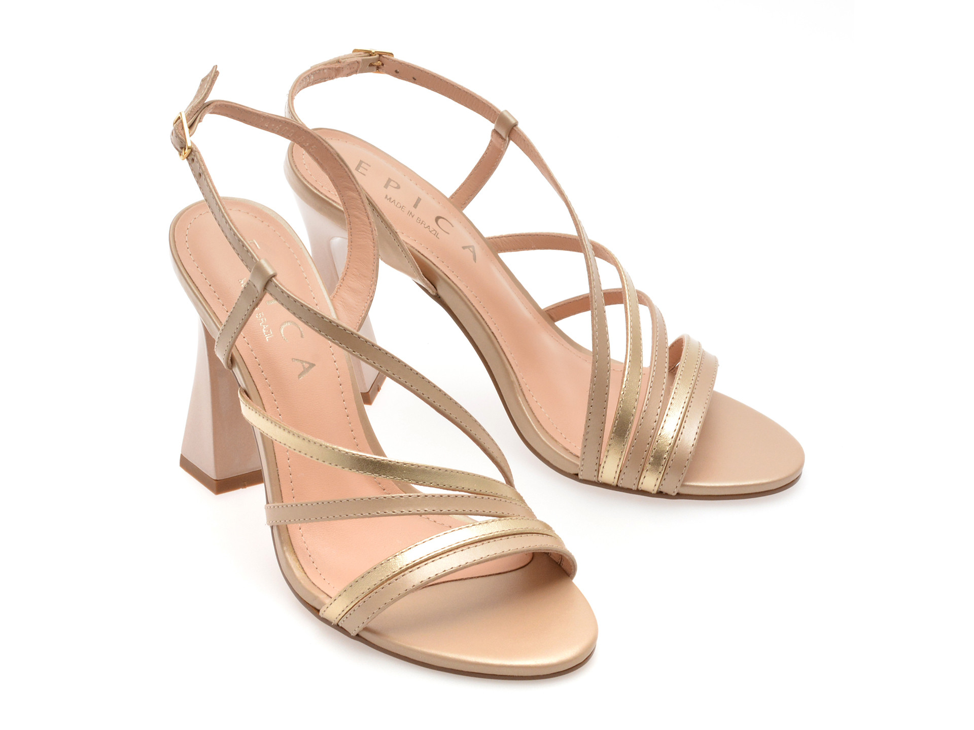 Sandale elegante EPICA nude, 1007835, din piele naturala