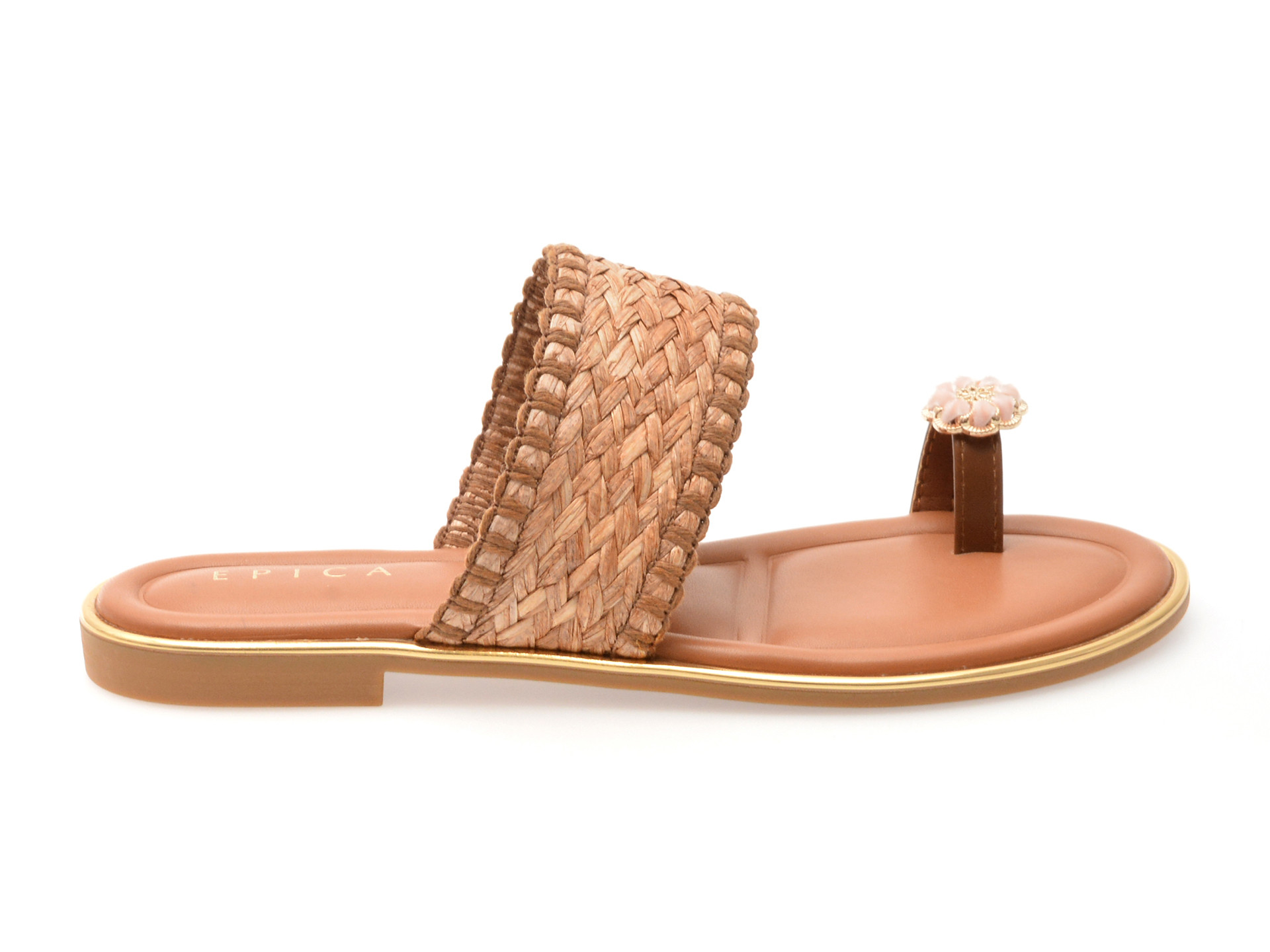 Papuci EPICA maro, 82959, din material textil