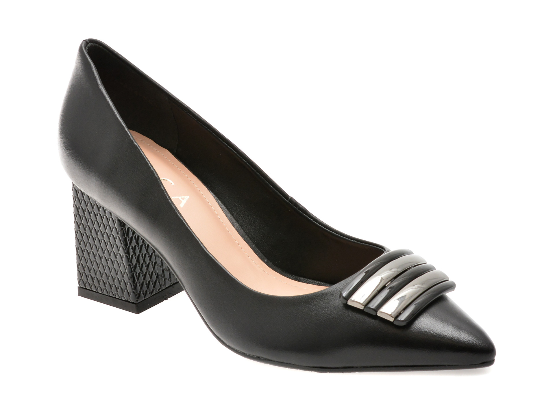 Pantofi EPICA negri, 1131665, din piele naturala lacuita