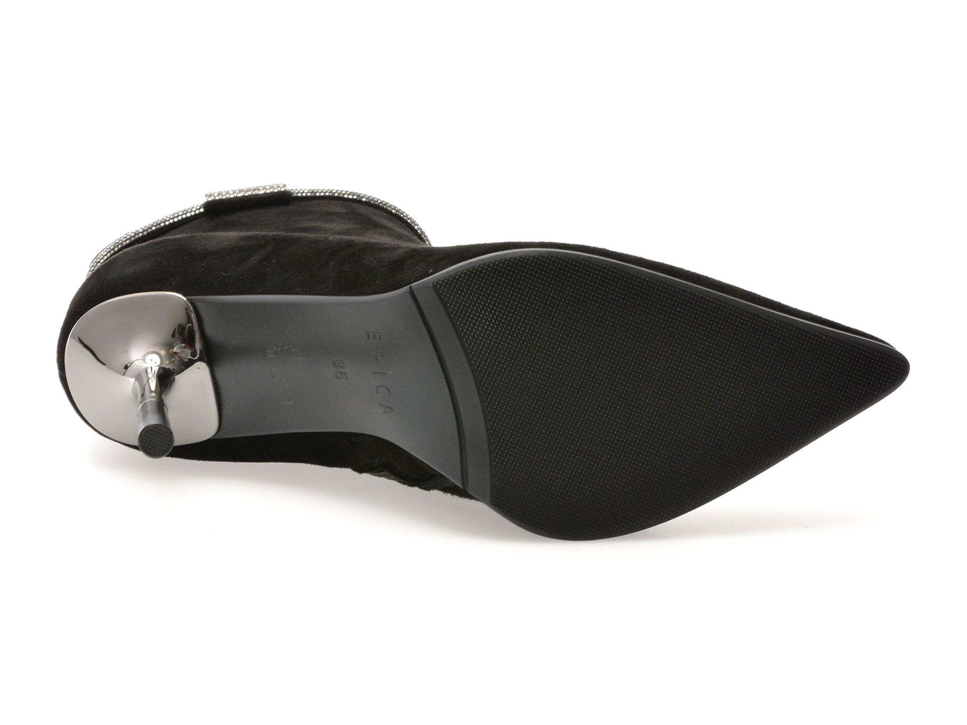 Botine elegante EPICA negre, 202726, din piele intoarsa