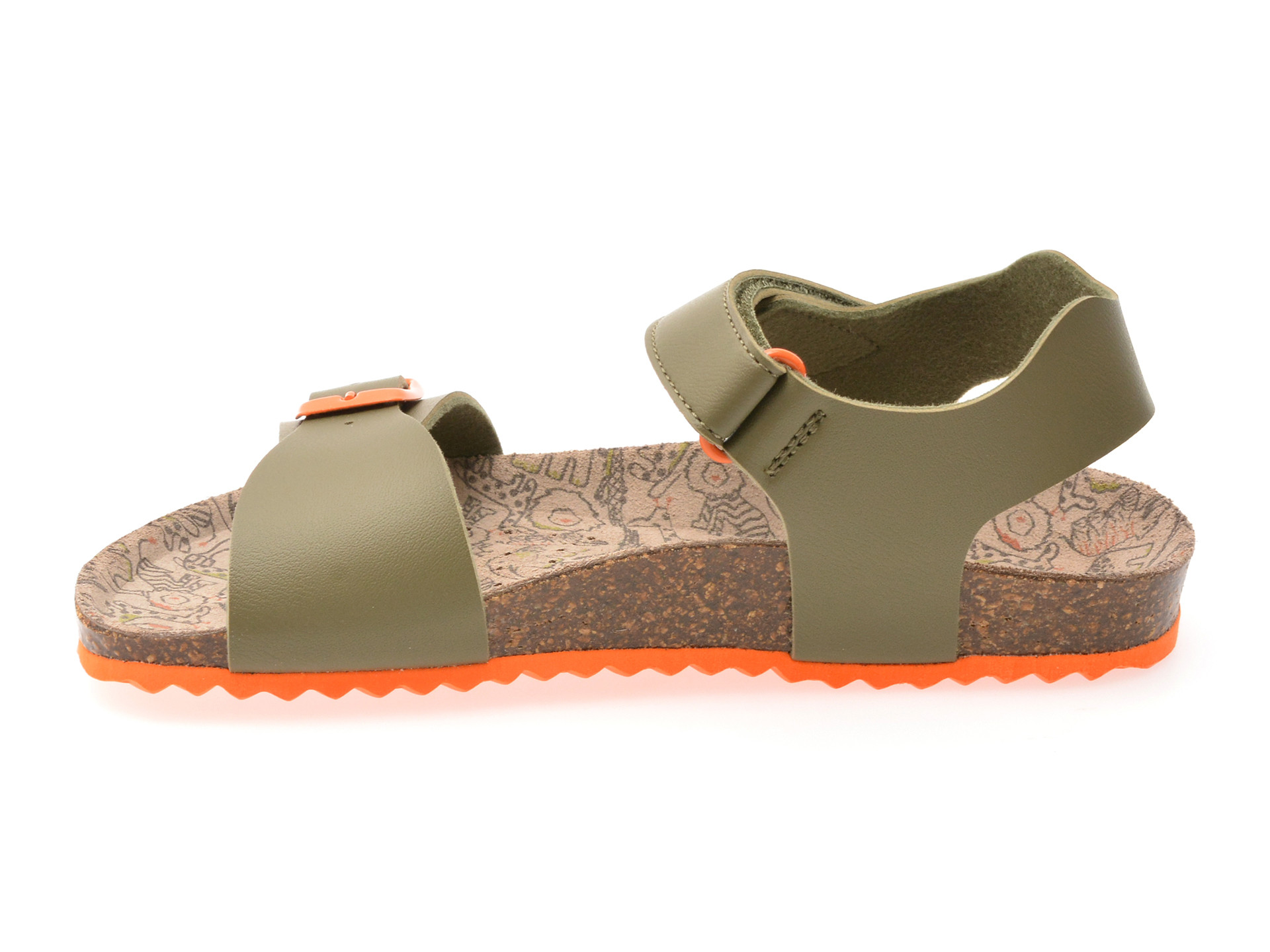 Sandale GEOX kaki, J028LB, din piele ecologica