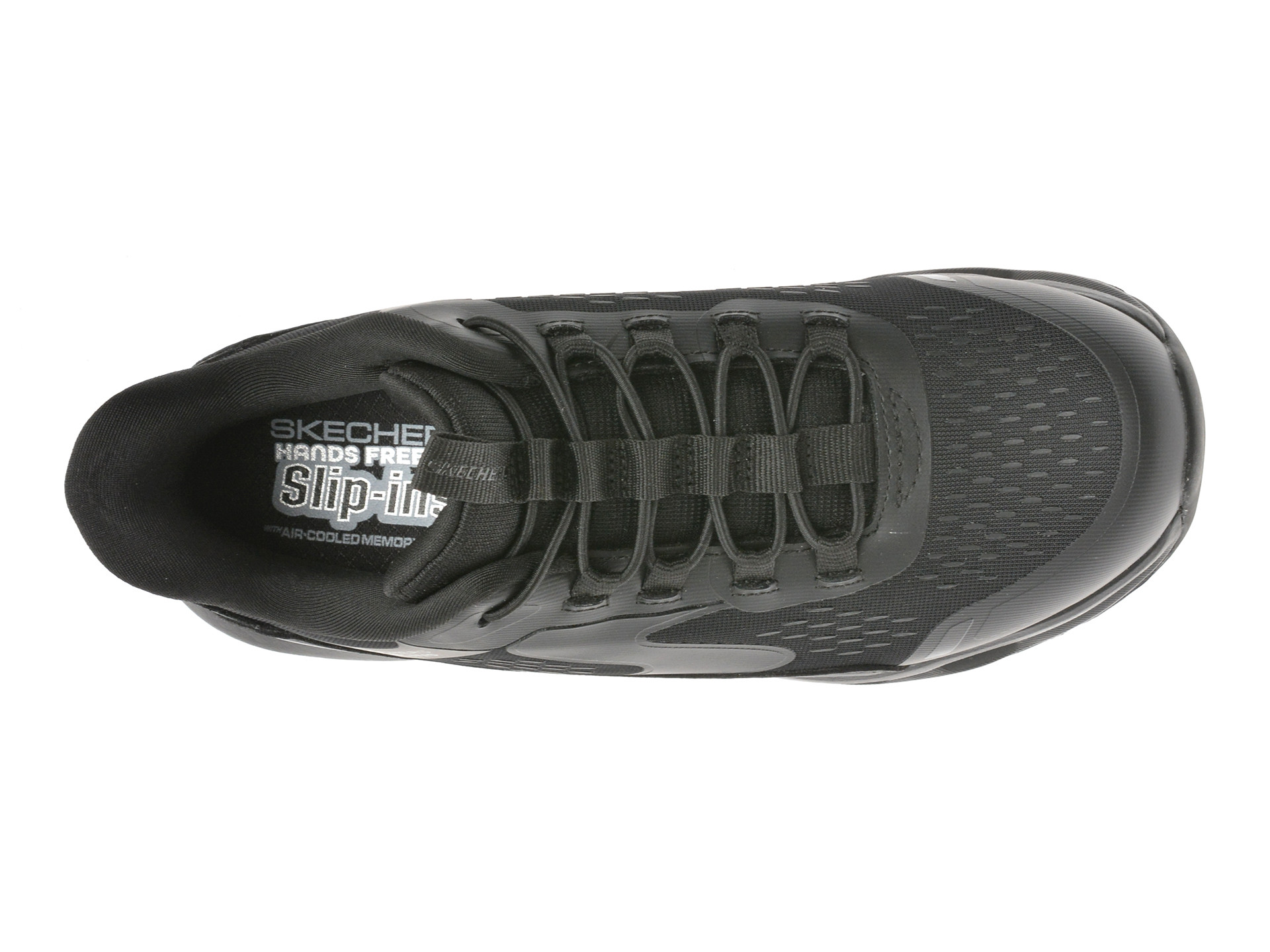 Pantofi sport SKECHERS negri, GLIDE-STEP +, din material textil