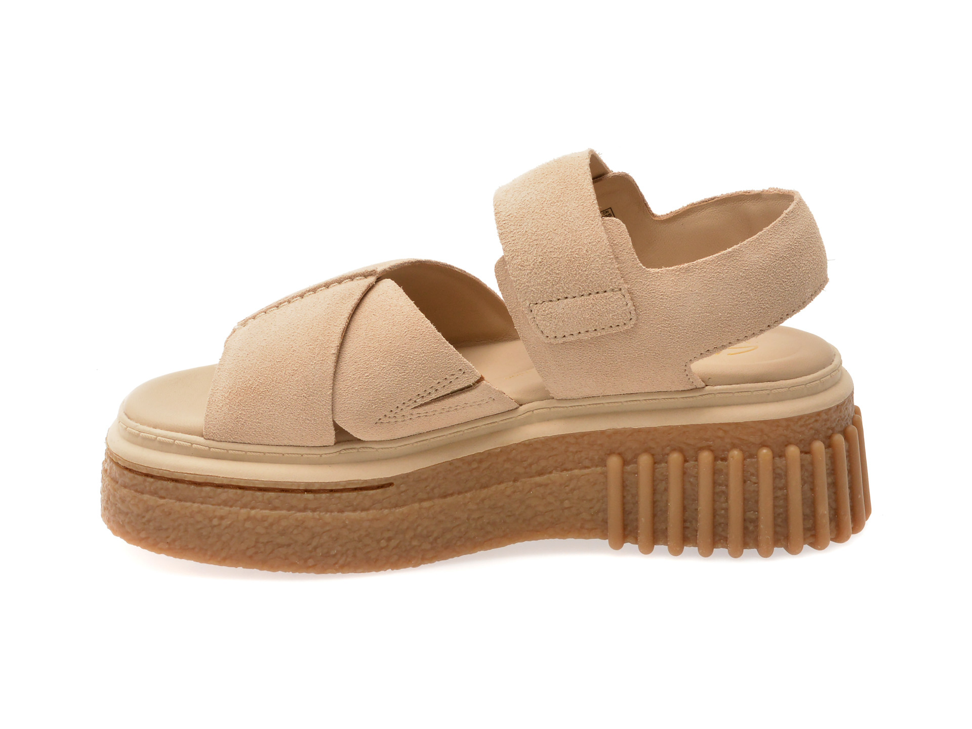 Sandale CLARKS bej, EVAMAR WISH, din piele intoarsa