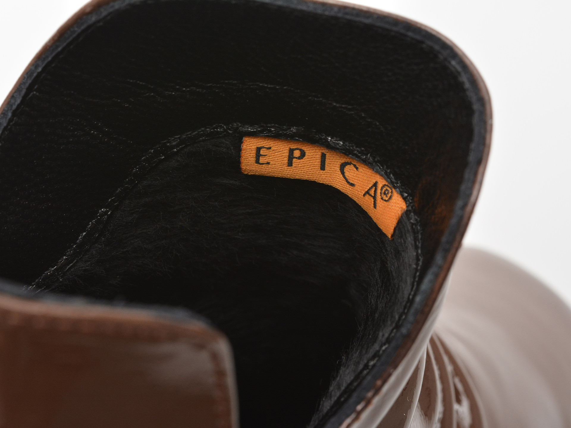 Ghete EPICA maro, 531227, din piele naturala lacuita